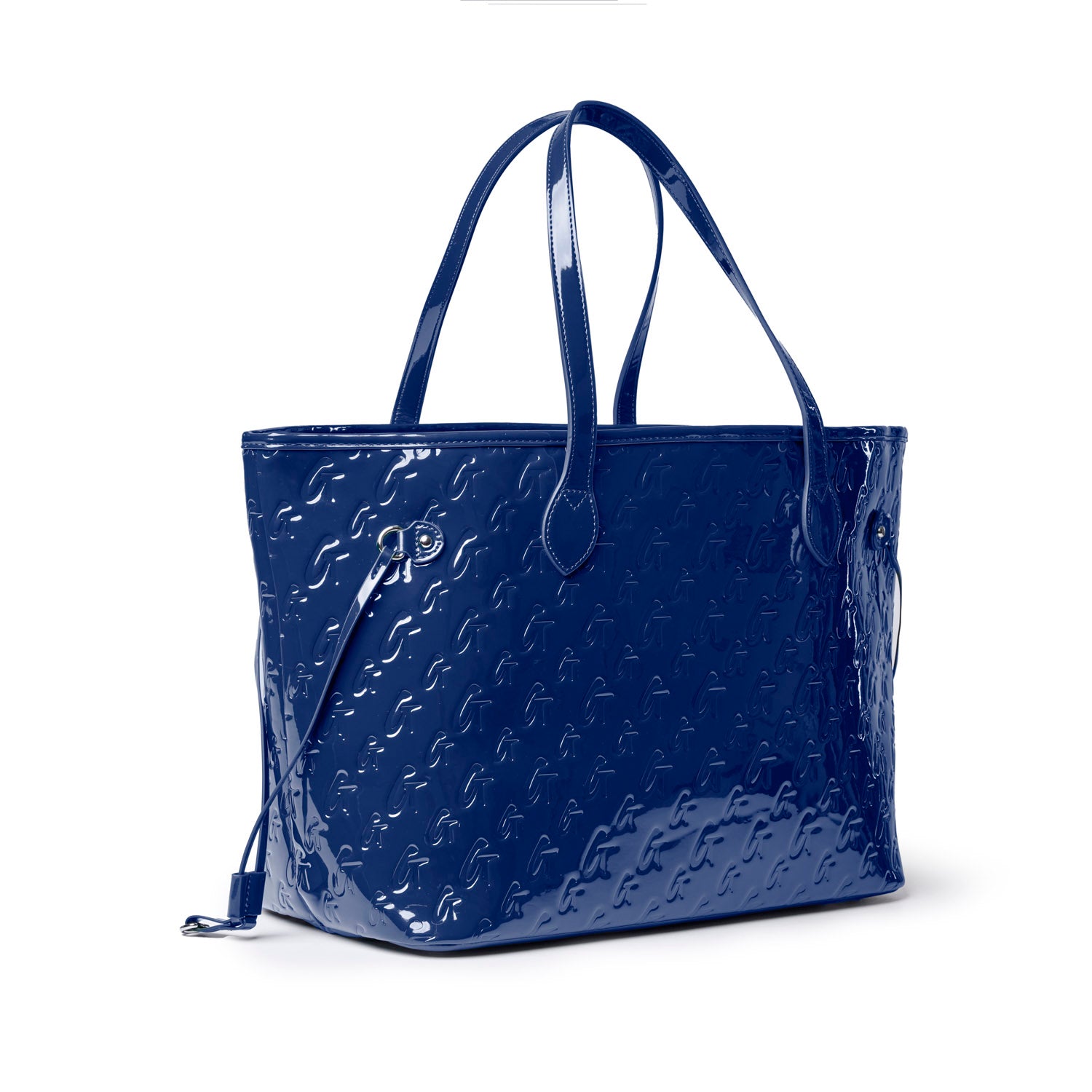 MONOGRAM GLAM TOTE WITH WRISTLET - MIRROR NAVY
