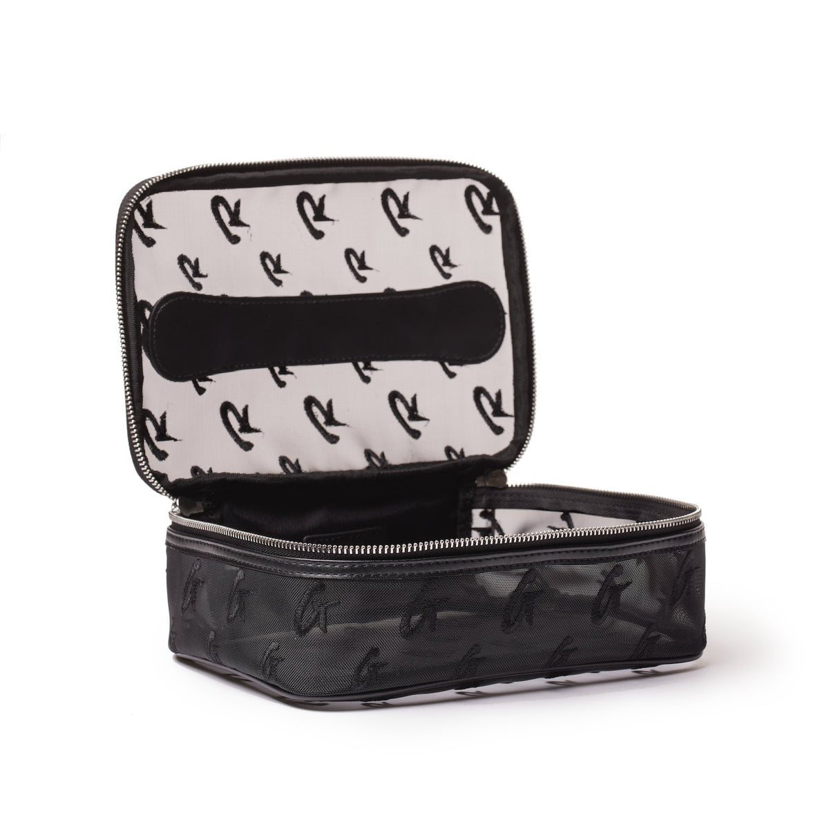 MESH MONOGRAM TOILETRY SET - BLACK