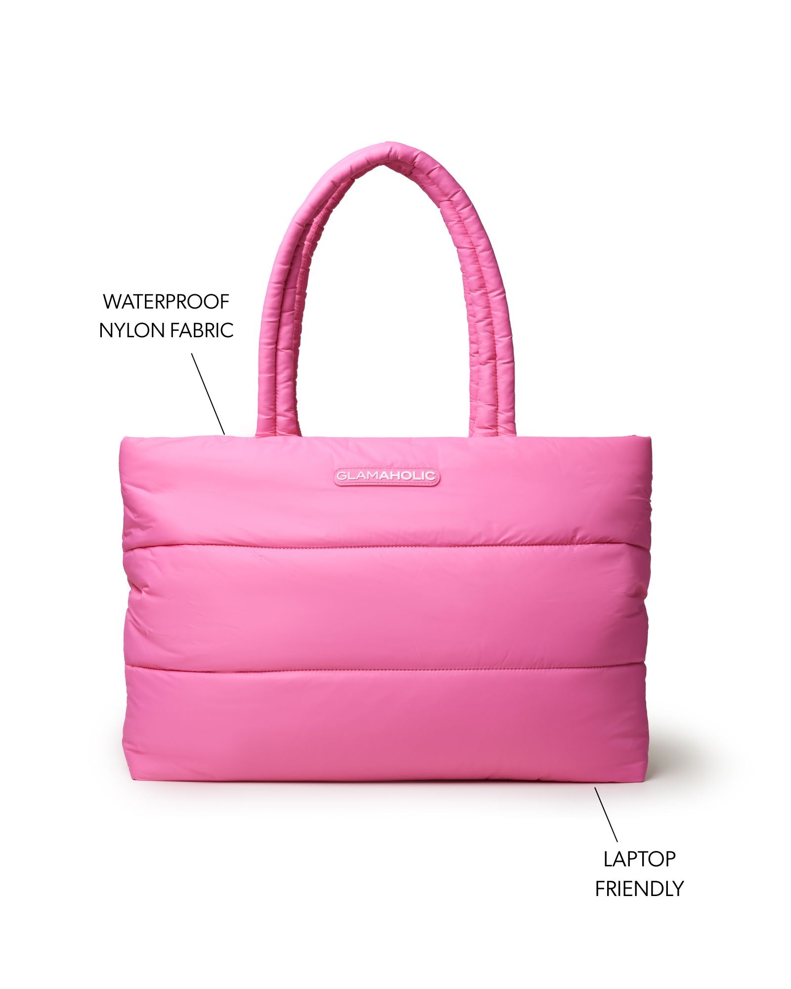 ATHLETIC NYLON TOTE - HOT PINK
