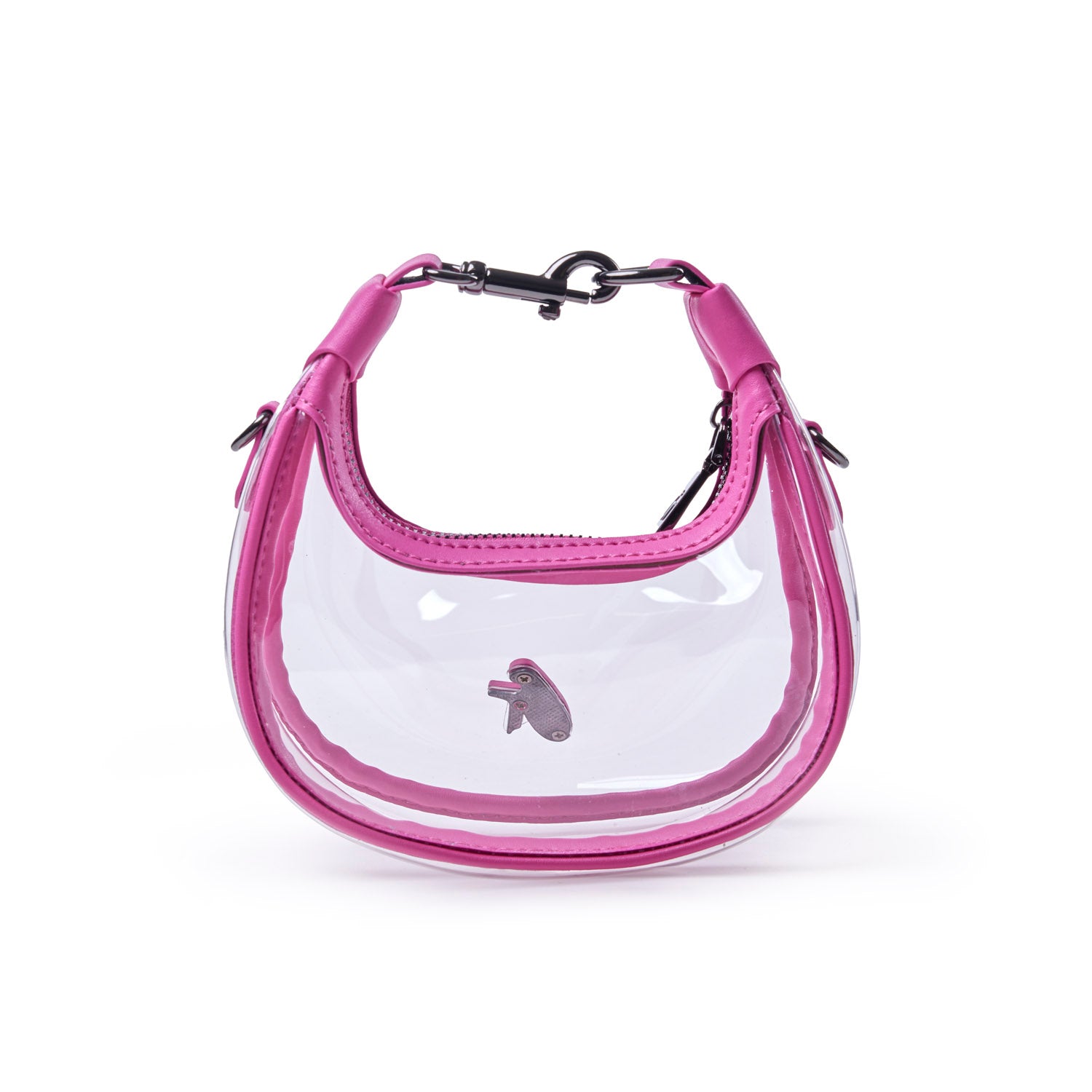 NANO CLEAR HOBO BAG - HOT PINK