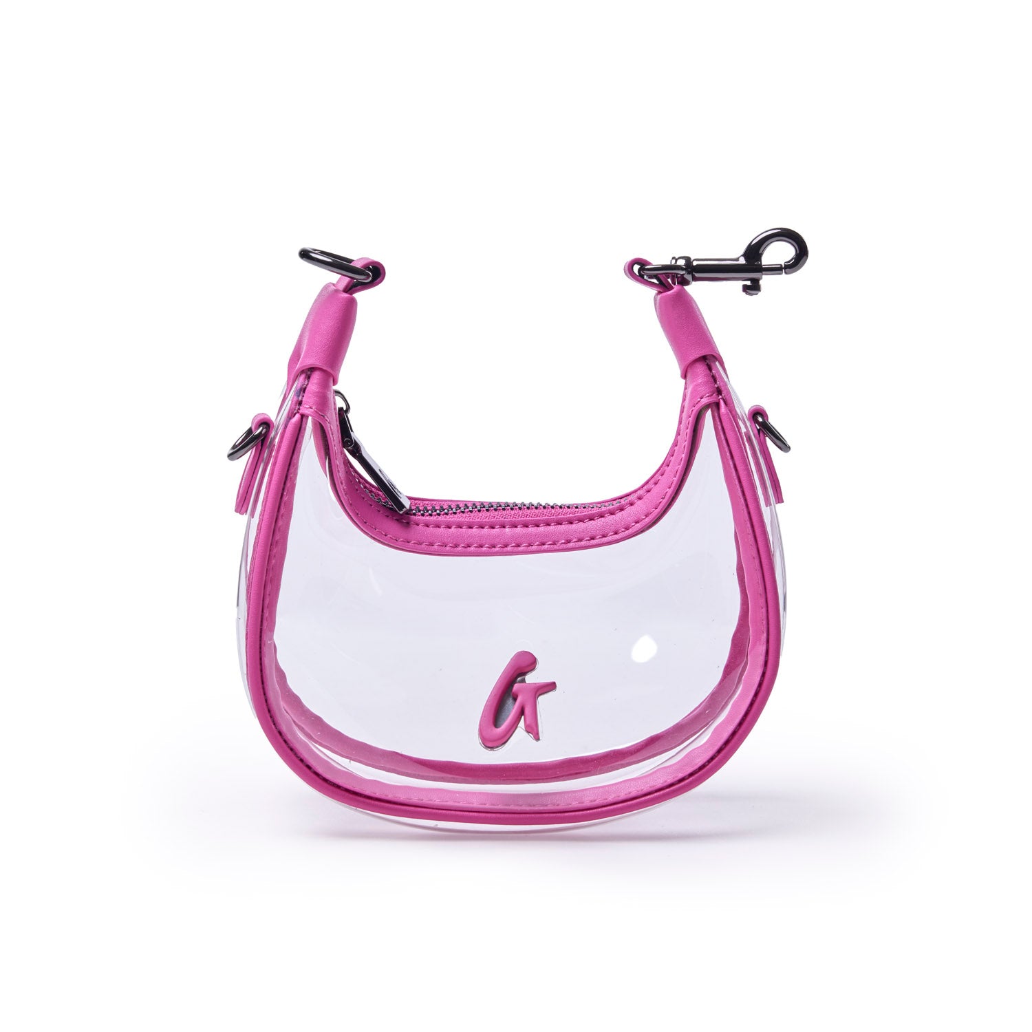 NANO CLEAR HOBO BAG - HOT PINK