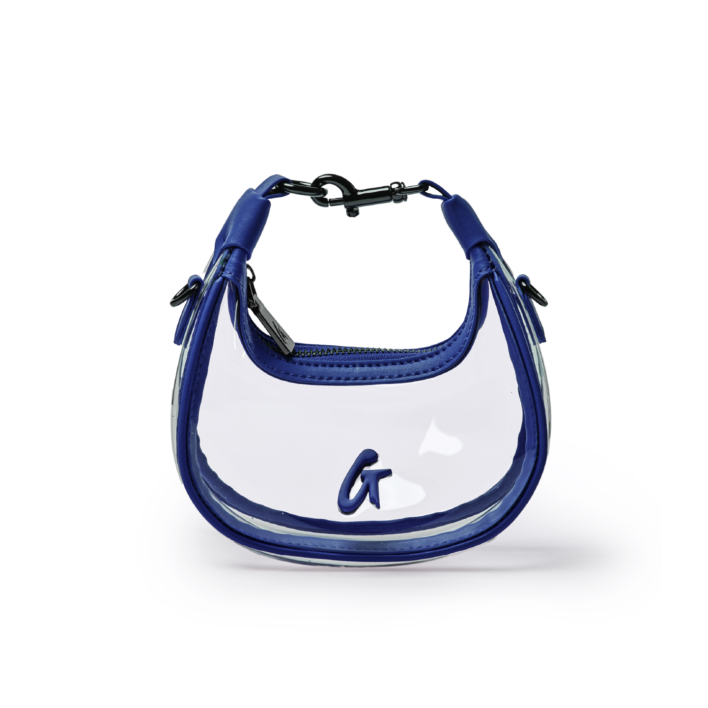 Nano Clear Hobo Bag | Blue | Durable PVC Mini Bag | Glam-Aholic