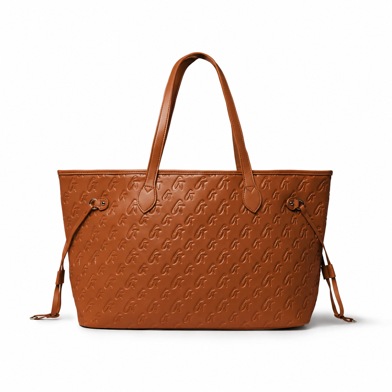 MONOGRAM GLAM TOTE WITH WRISTLET - BROWN