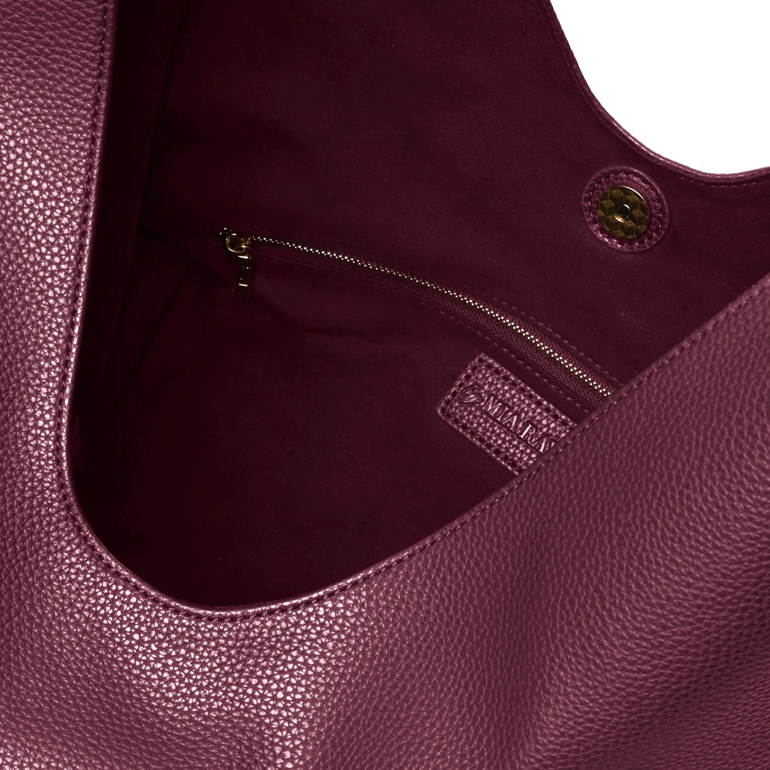 PEBBLE HOBO SHOULDER BAG - BURGUNDY