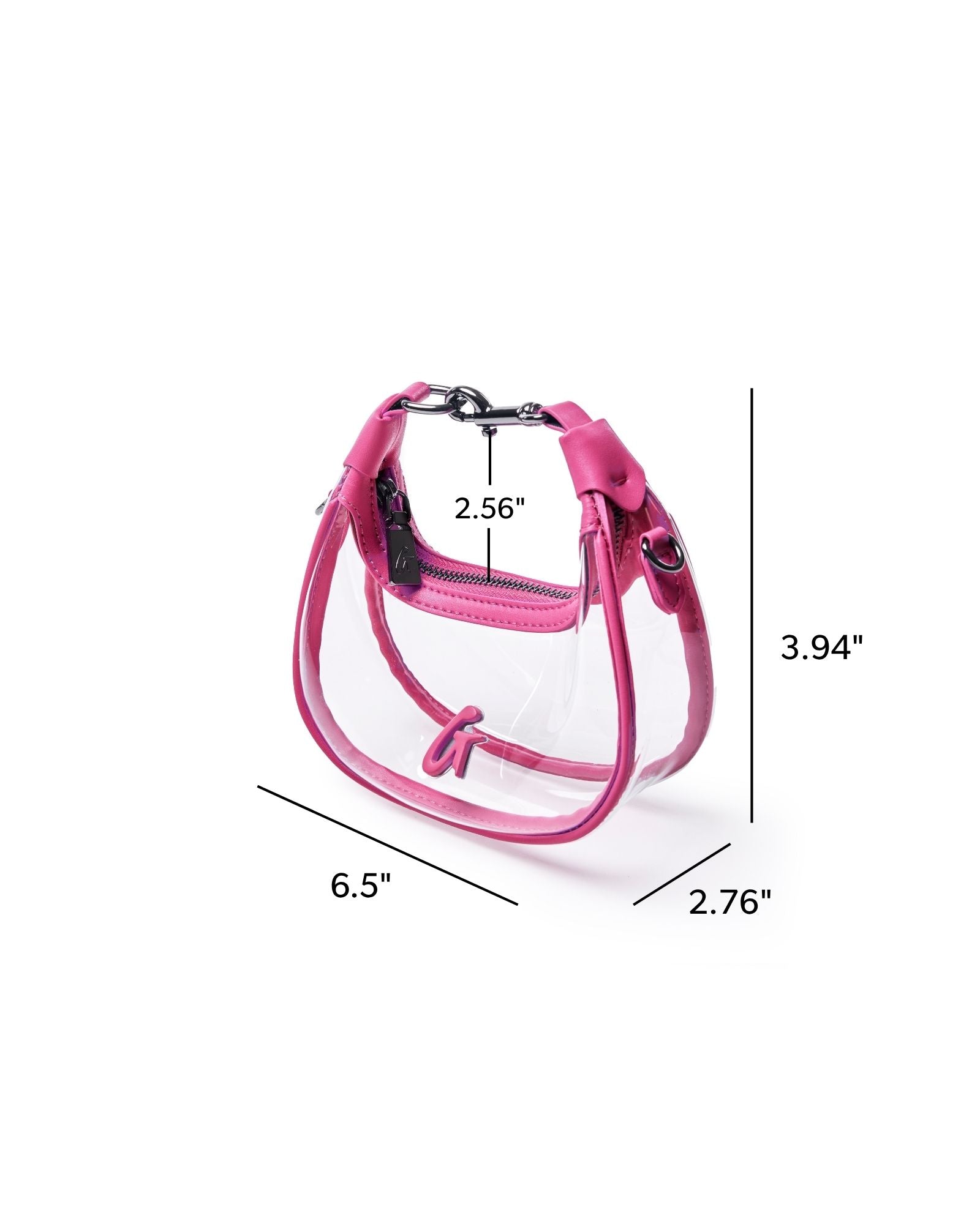 NANO CLEAR HOBO BAG - HOT PINK
