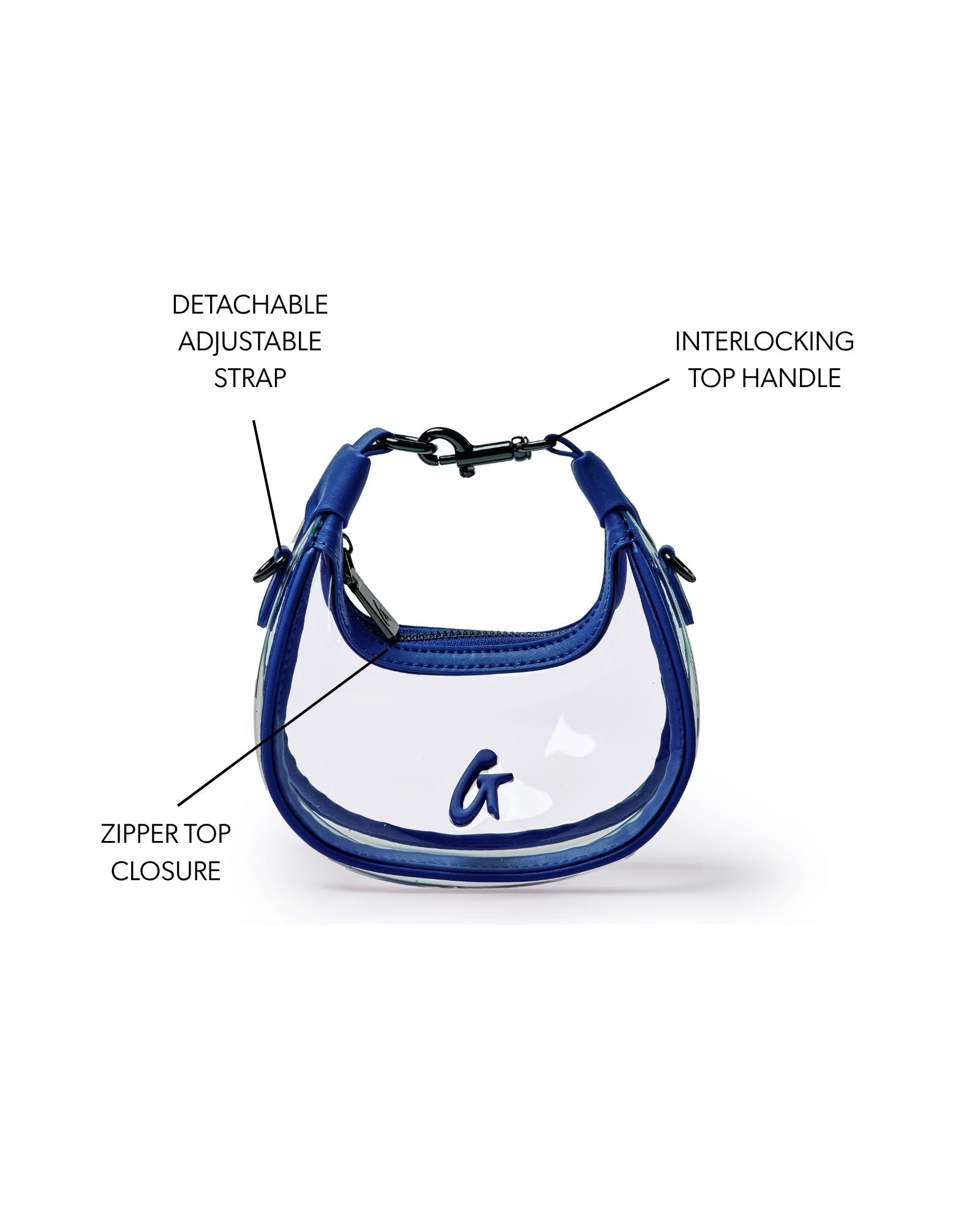 NANO CLEAR HOBO BAG - BLUE