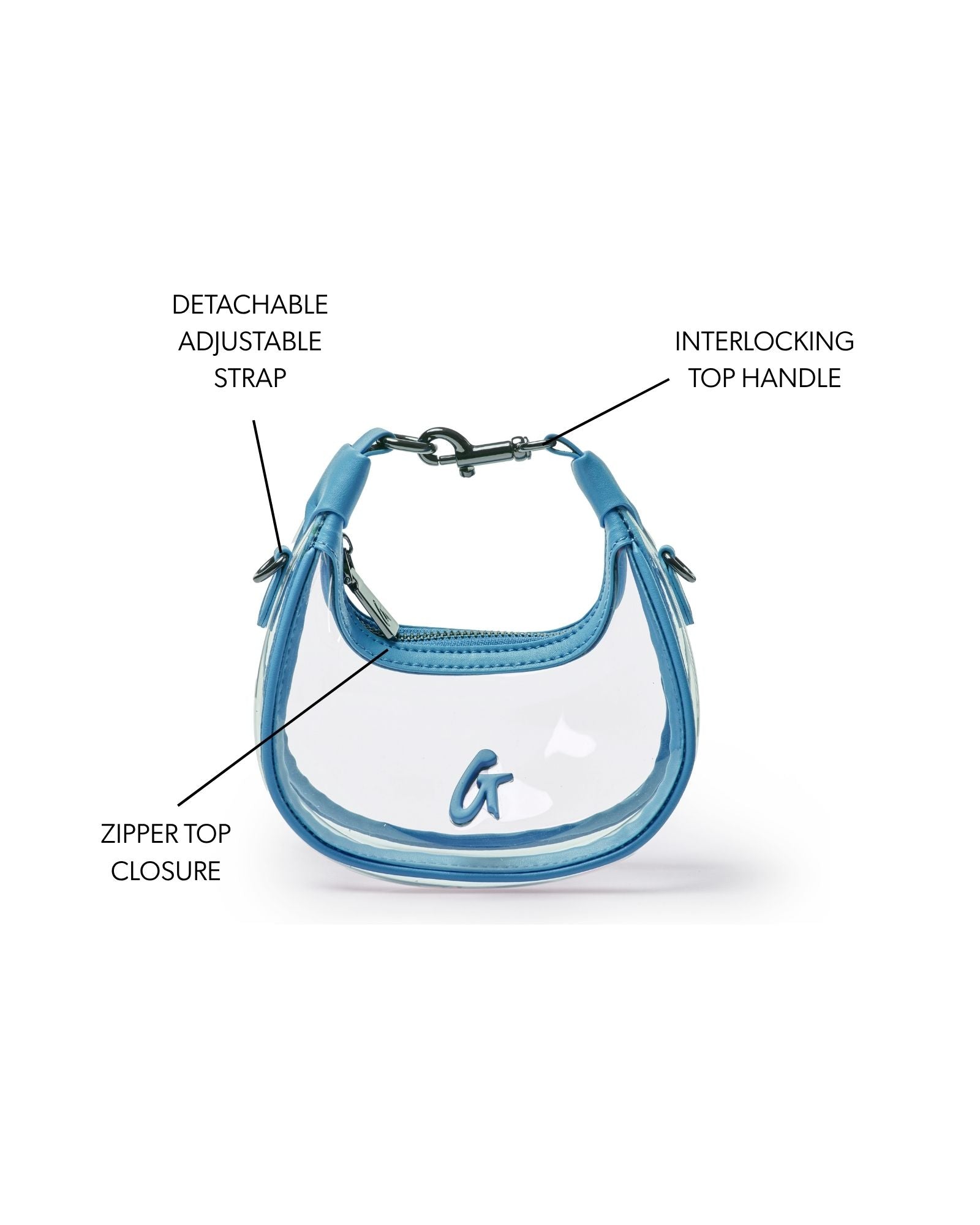 NANO CLEAR HOBO BAG - HONOLULU BLUE