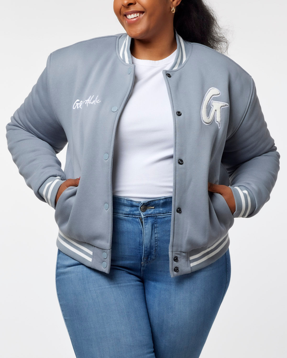 ESSENTIAL VARSITY JACKET - GRAY