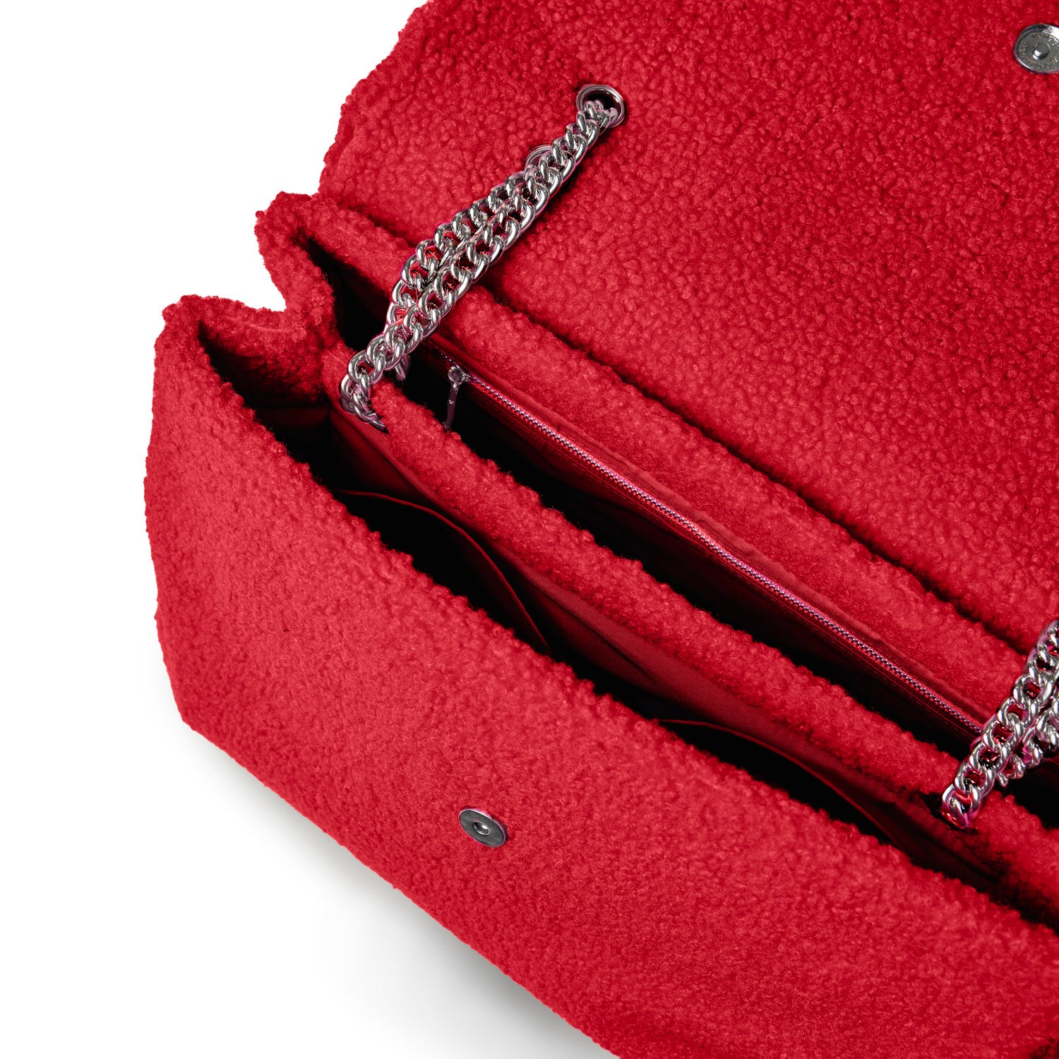 LARGE TEDDY FLAP BAG - RED