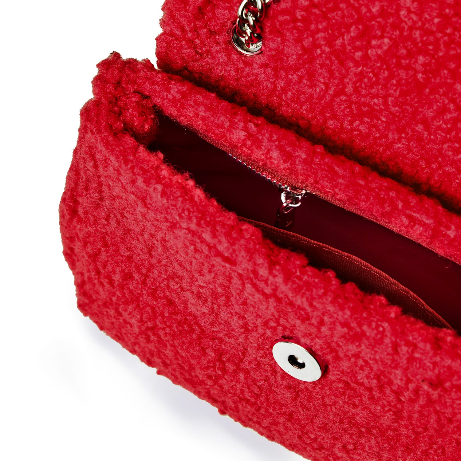 MINI TEDDY FLAP BAG - RED