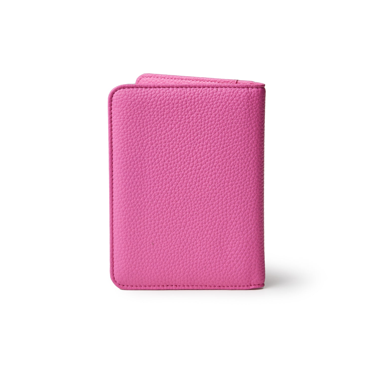Pink Pebble Passport Holder with textured leather finish, compact design, and secure closure for travel essentials.