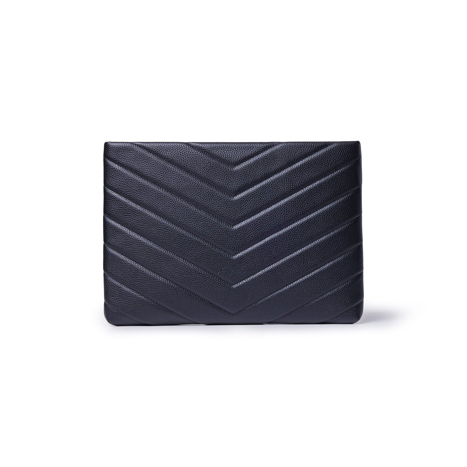Black pebble laptop sleeve featuring a textured chevron pattern, designed for stylish protection of laptops.