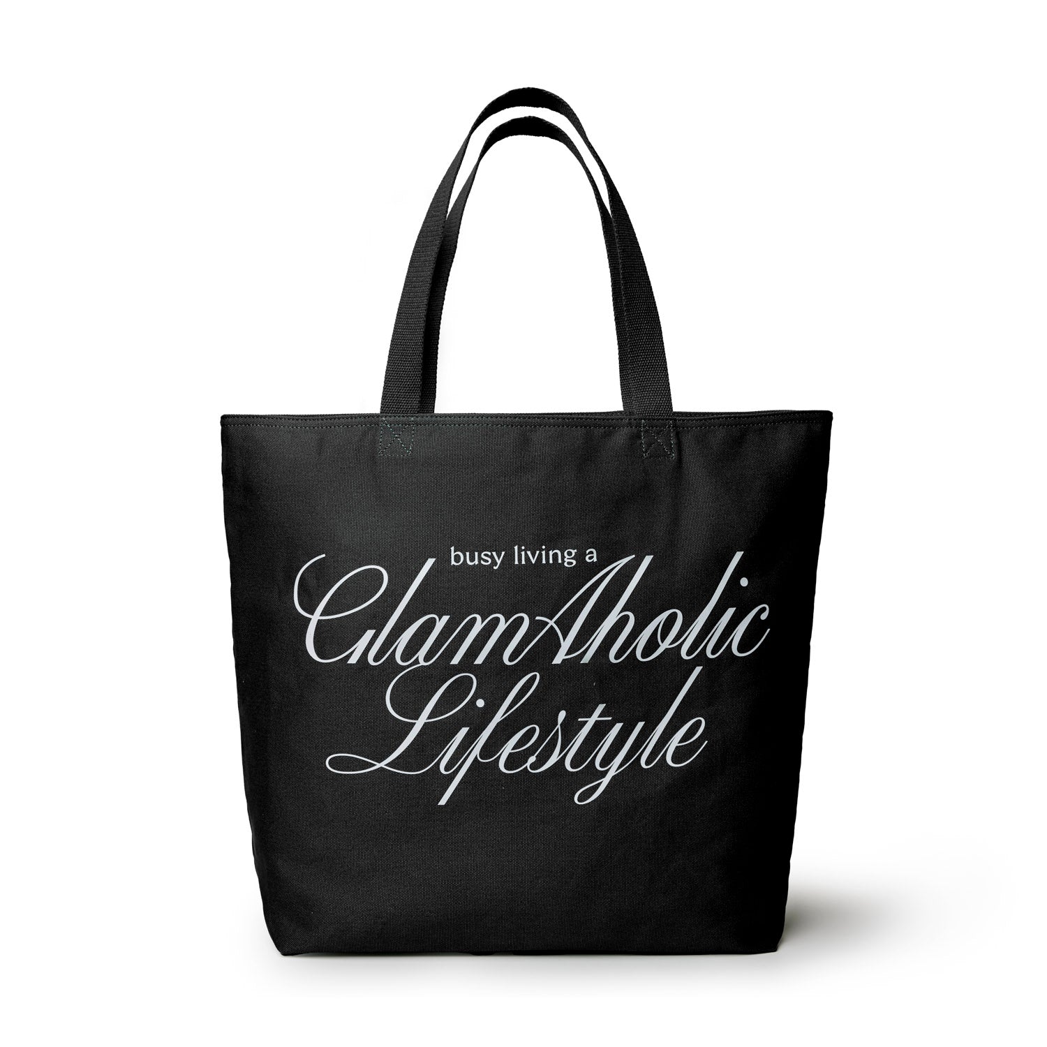 Busy Living Canvas Tote | Oversized Black Travel Bag | Durable
