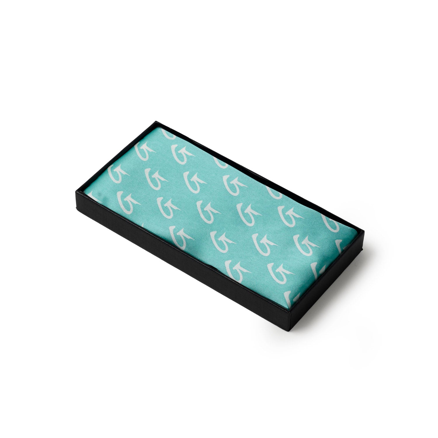 MEDIUM MONOGRAM SILK SCARF - TEAL