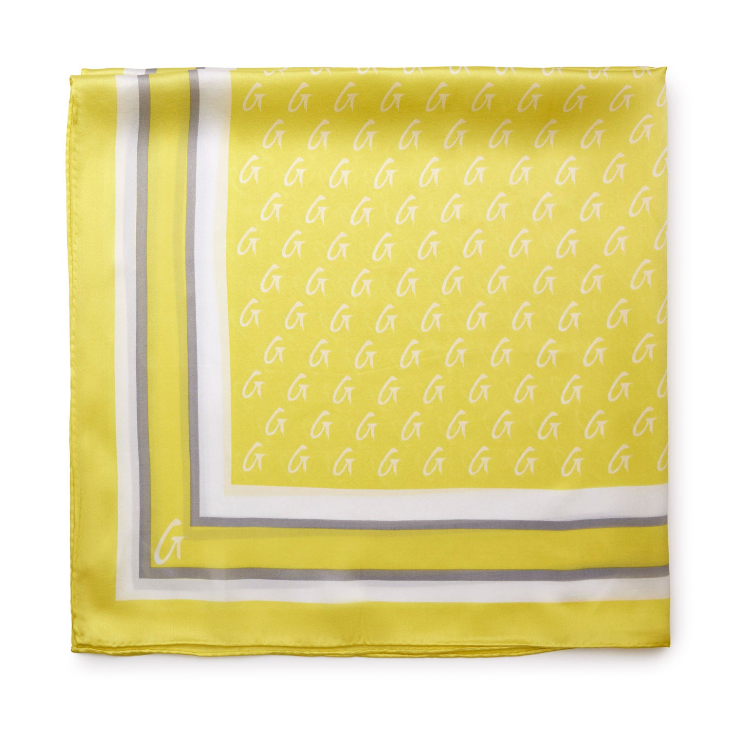 LARGE MONOGRAM SILK SCARF - YELLOW