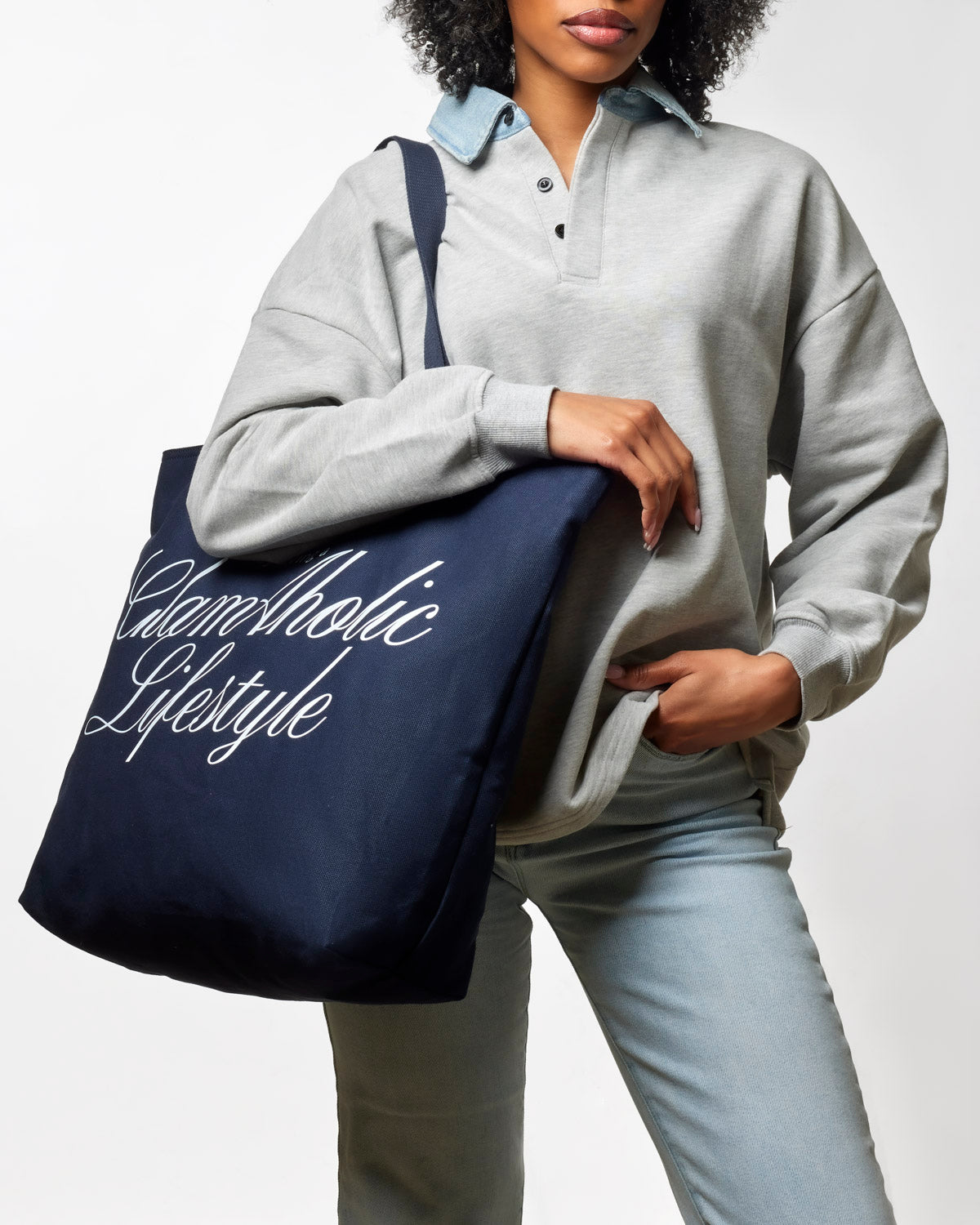 BUSY LIVING CANVAS TOTE - NAVY