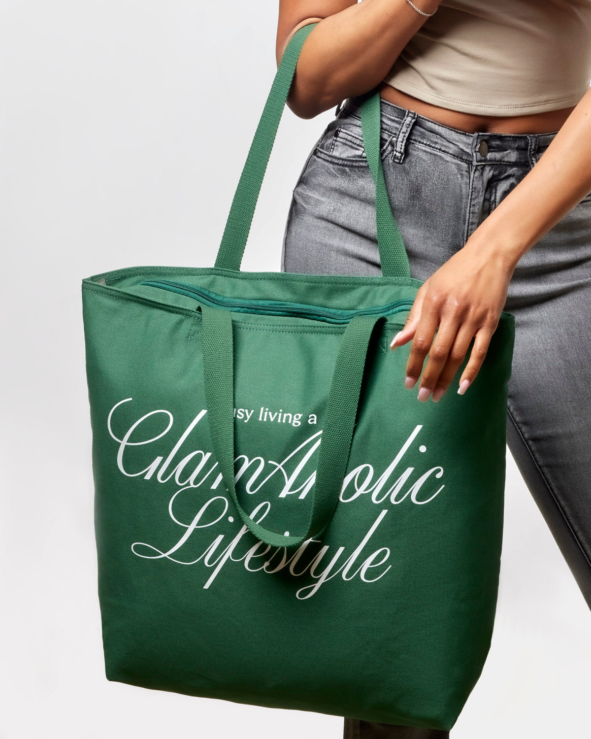 BUSY LIVING CANVAS TOTE - GREEN