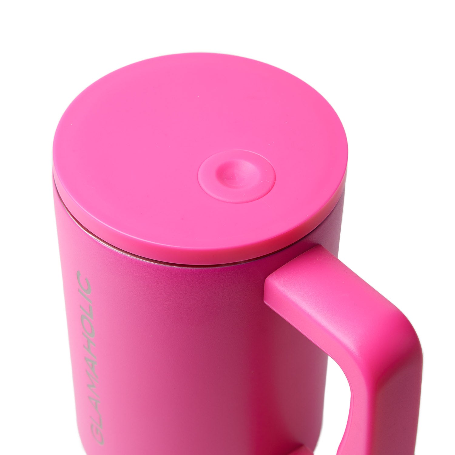 Hot pink athletic tumbler with a sleek design and a secure lid, ideal for on-the-go hydration and stylish workouts.
