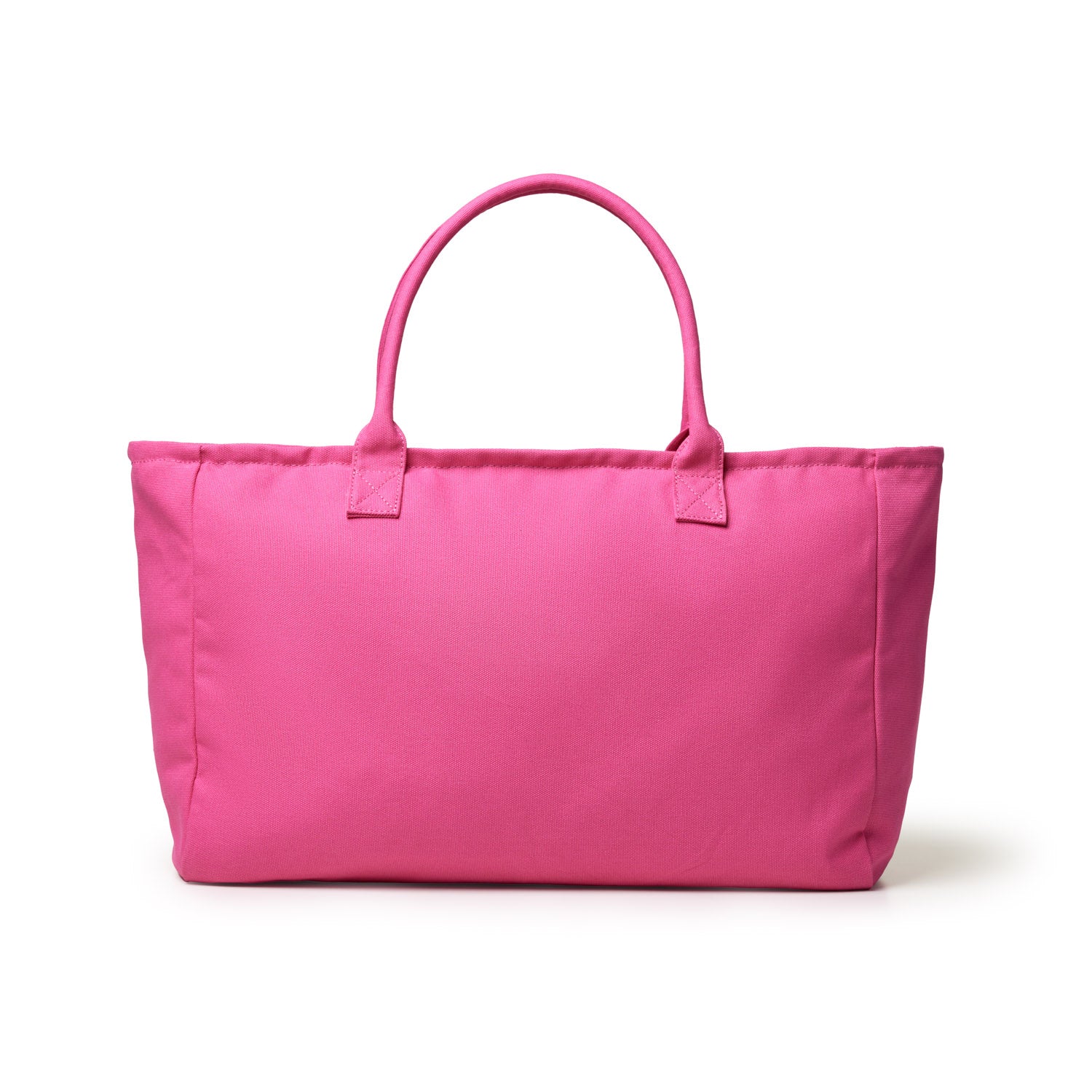 Hot pink athletic canvas tote bag with sturdy handles, perfect for workouts or casual outings. Spacious and stylish design.
