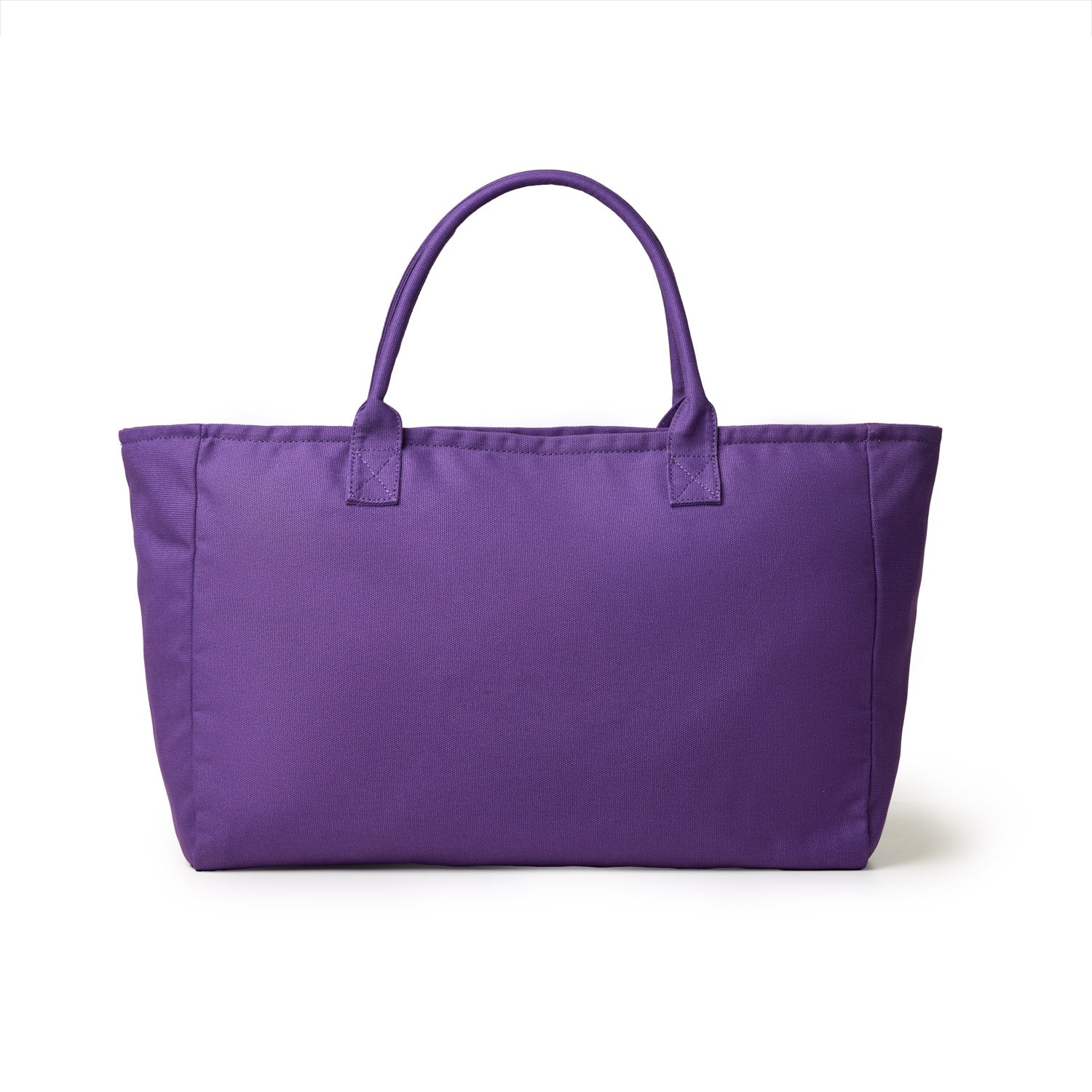 Purple athletic canvas tote bag with sturdy handles, ideal for gym or everyday use. Spacious and stylish design.