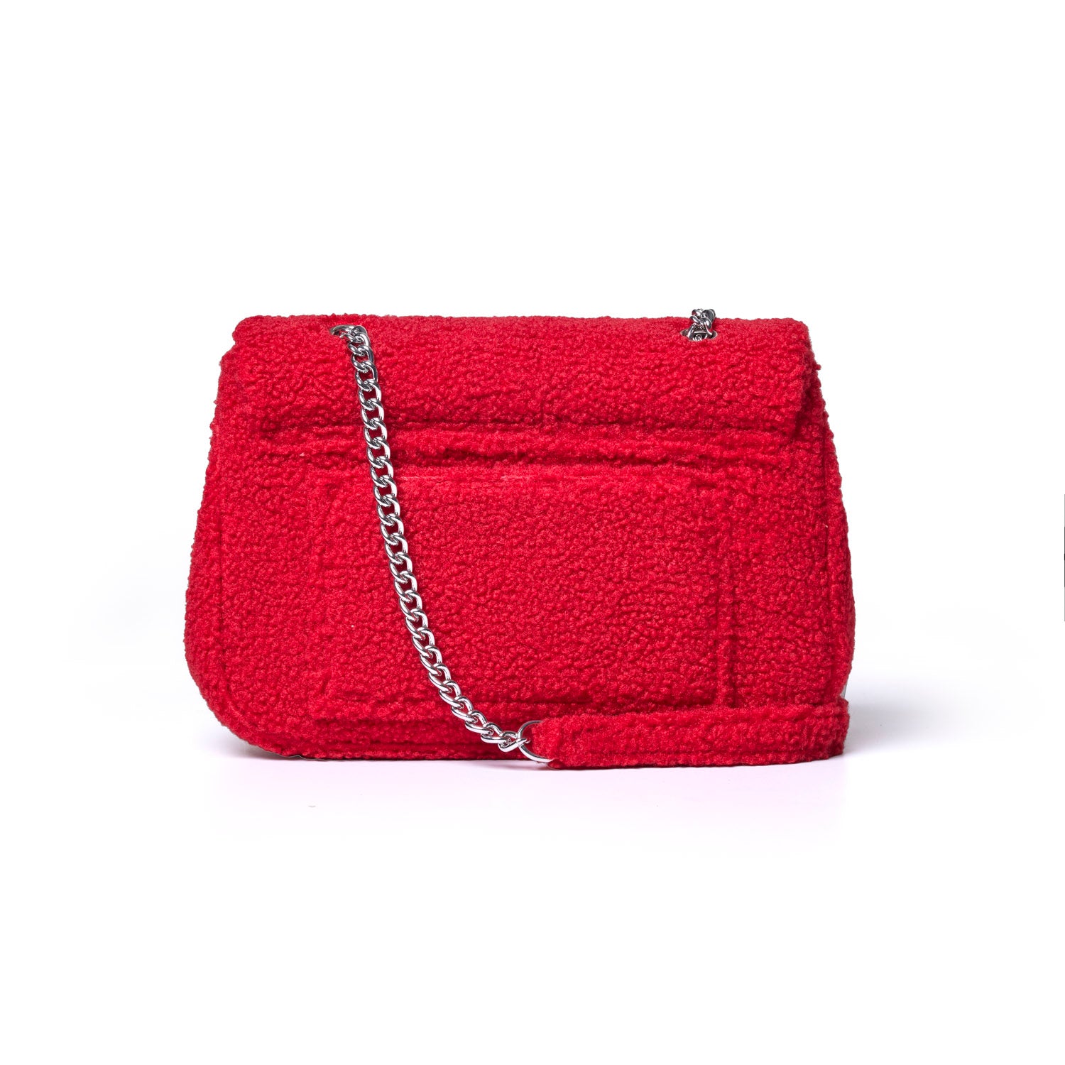 LARGE TEDDY FLAP BAG - RED