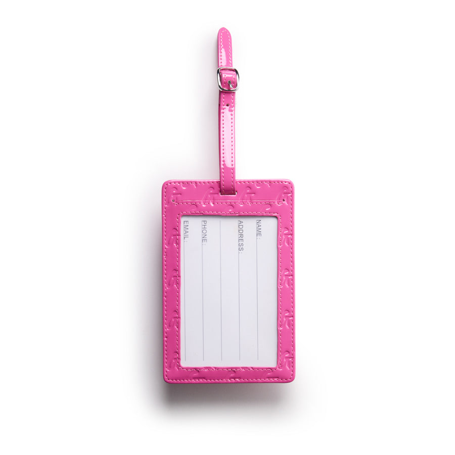 MONOGRAM LUGGAGE TAG - MIRROR HOT PINK