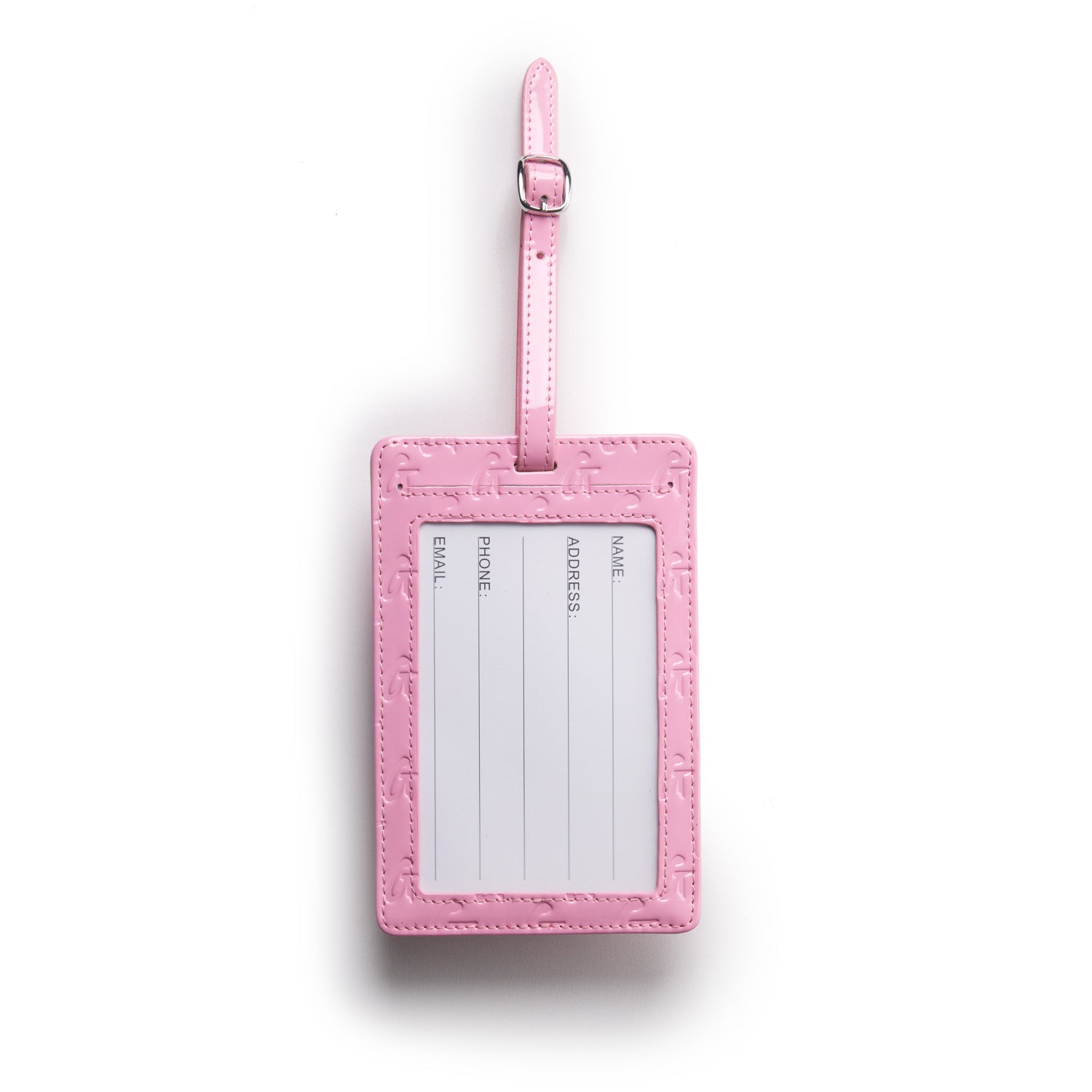 MONOGRAM LUGGAGE TAG - MIRROR PINK