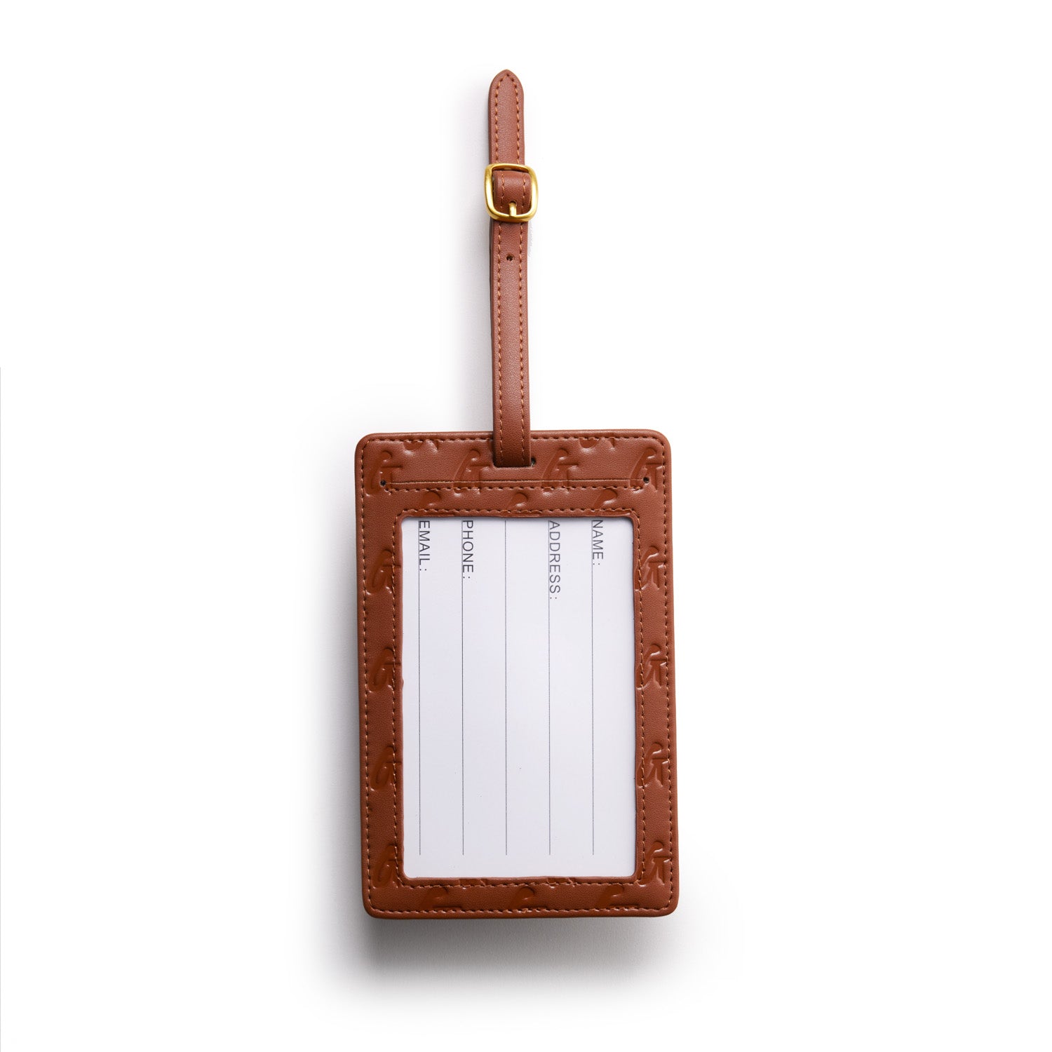 MONOGRAM LUGGAGE TAG - BROWN