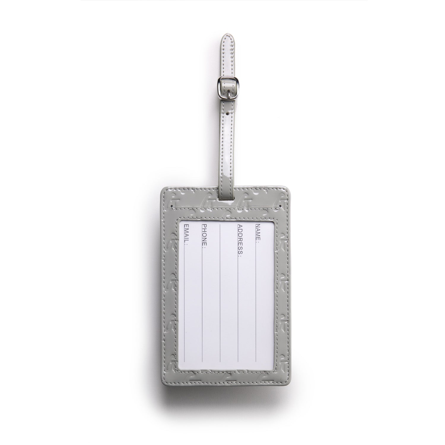 MONOGRAM LUGGAGE TAG - MIRROR GRAY
