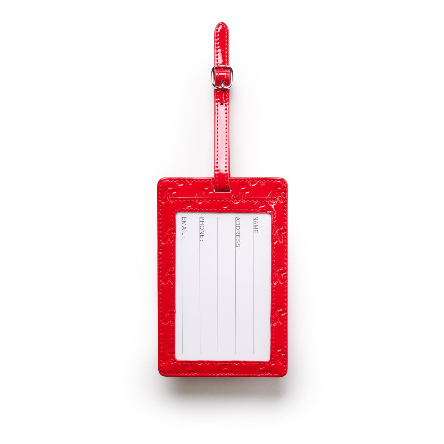 MONOGRAM LUGGAGE TAG - MIRROR RED