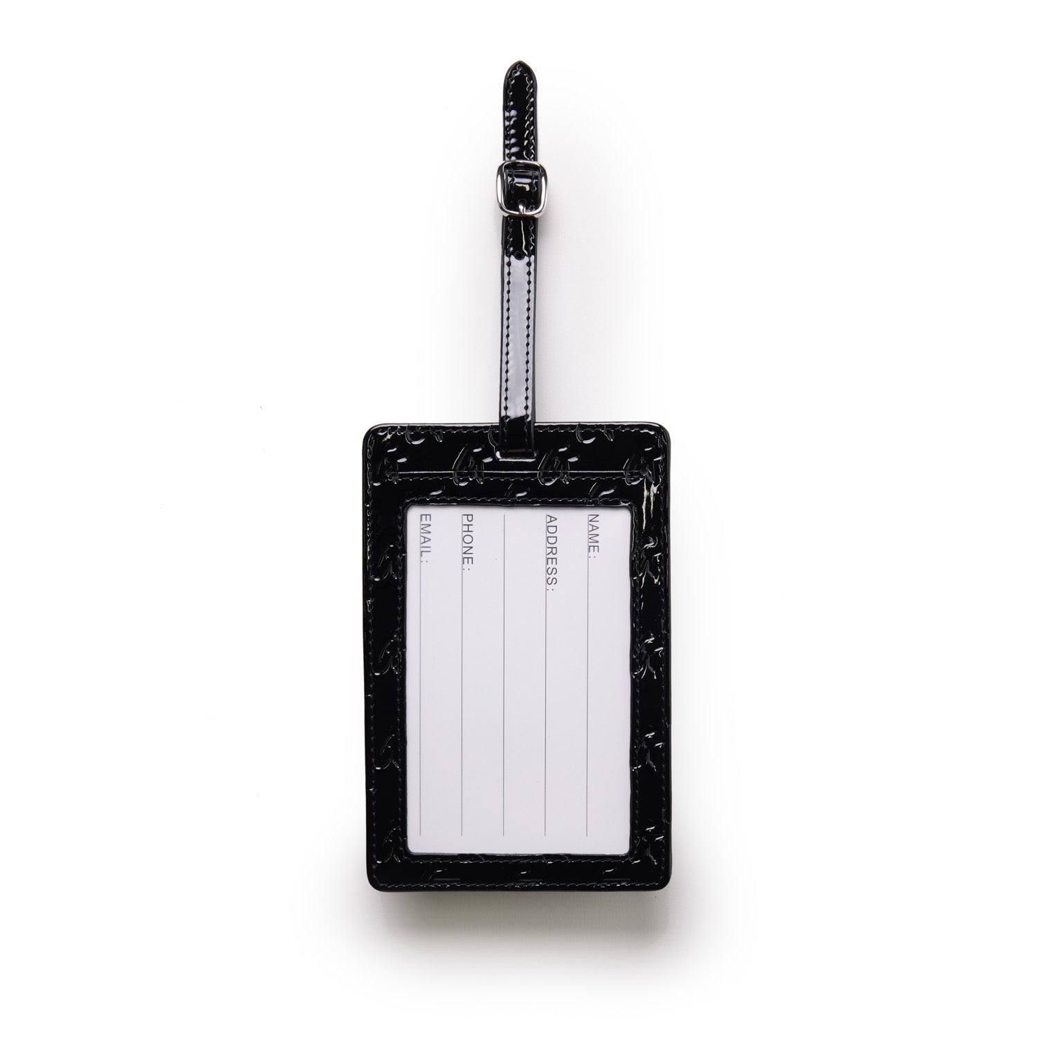 MONOGRAM LUGGAGE TAG - MIRROR BLACK