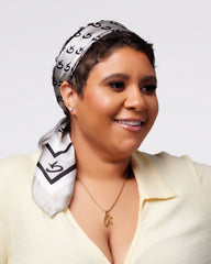 MEDIUM MONOGRAM SILK SCARF - SILVER