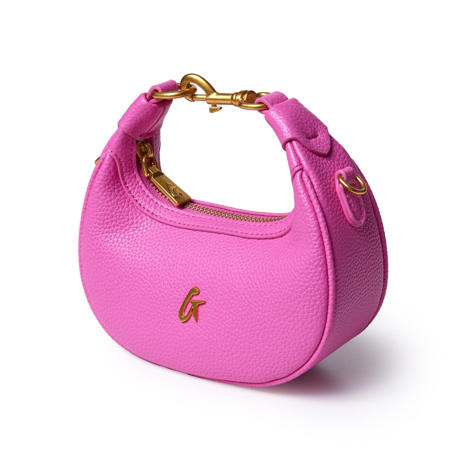 NANO PEBBLE HOBO BAG - HOT PINK