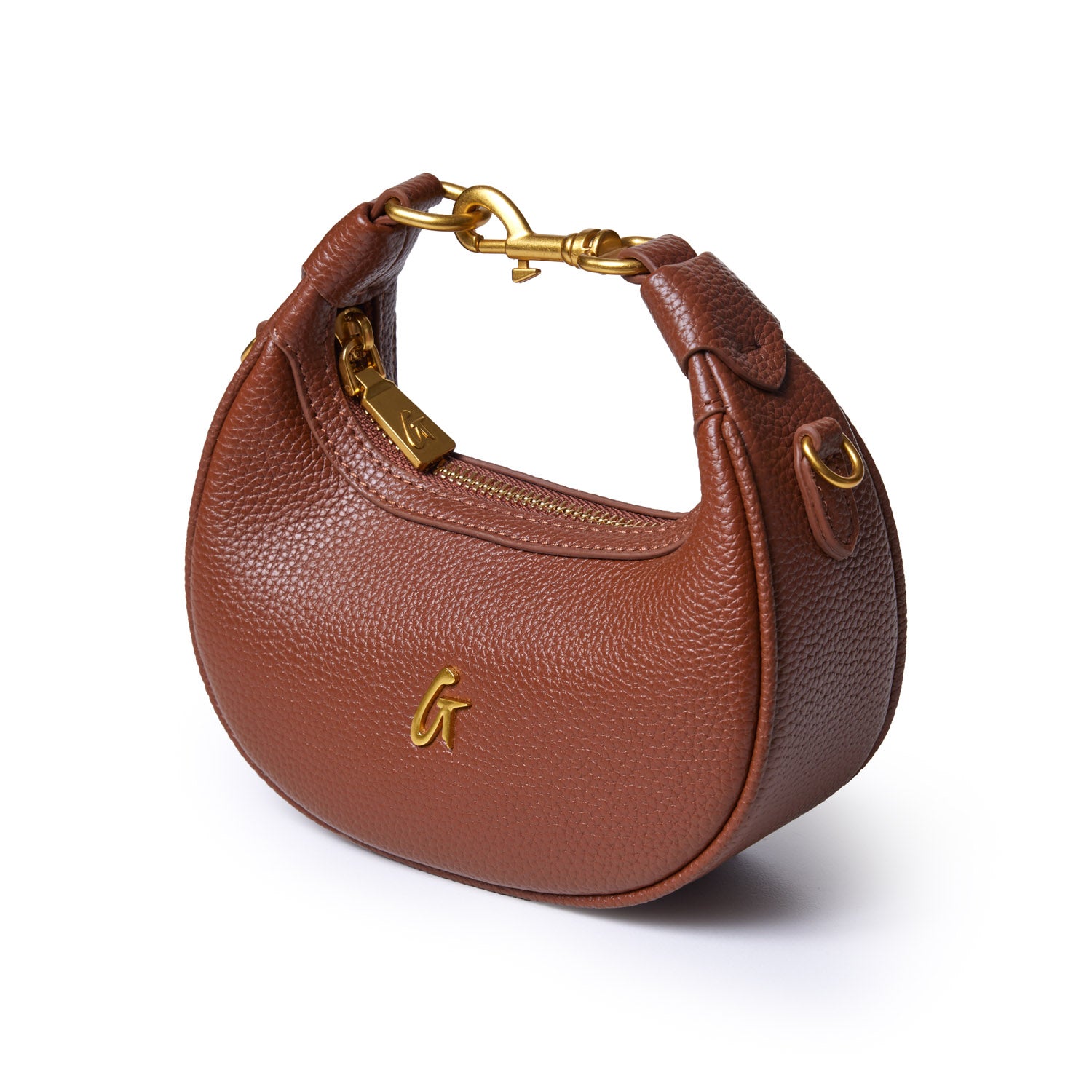 NANO PEBBLE HOBO BAG - BROWN