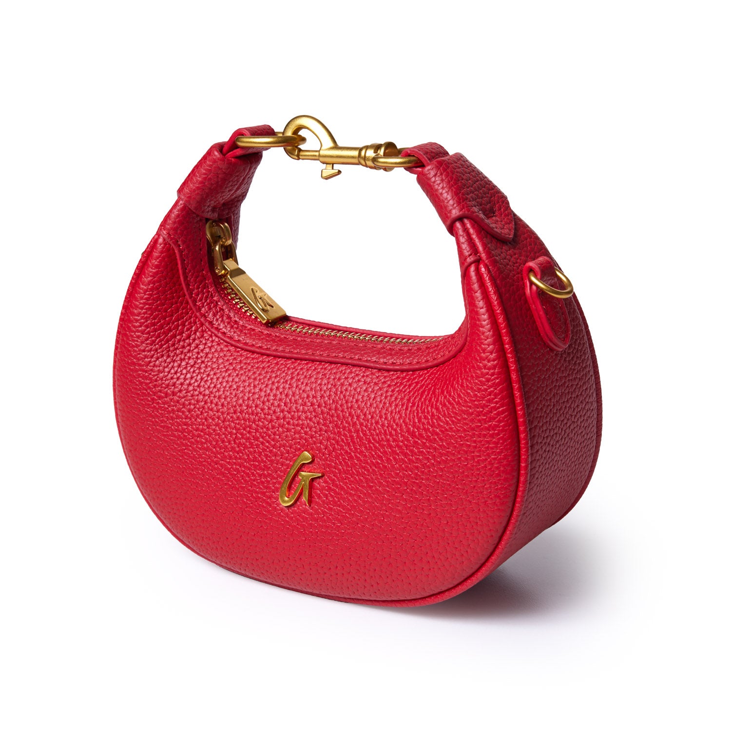 NANO PEBBLE HOBO BAG - RED