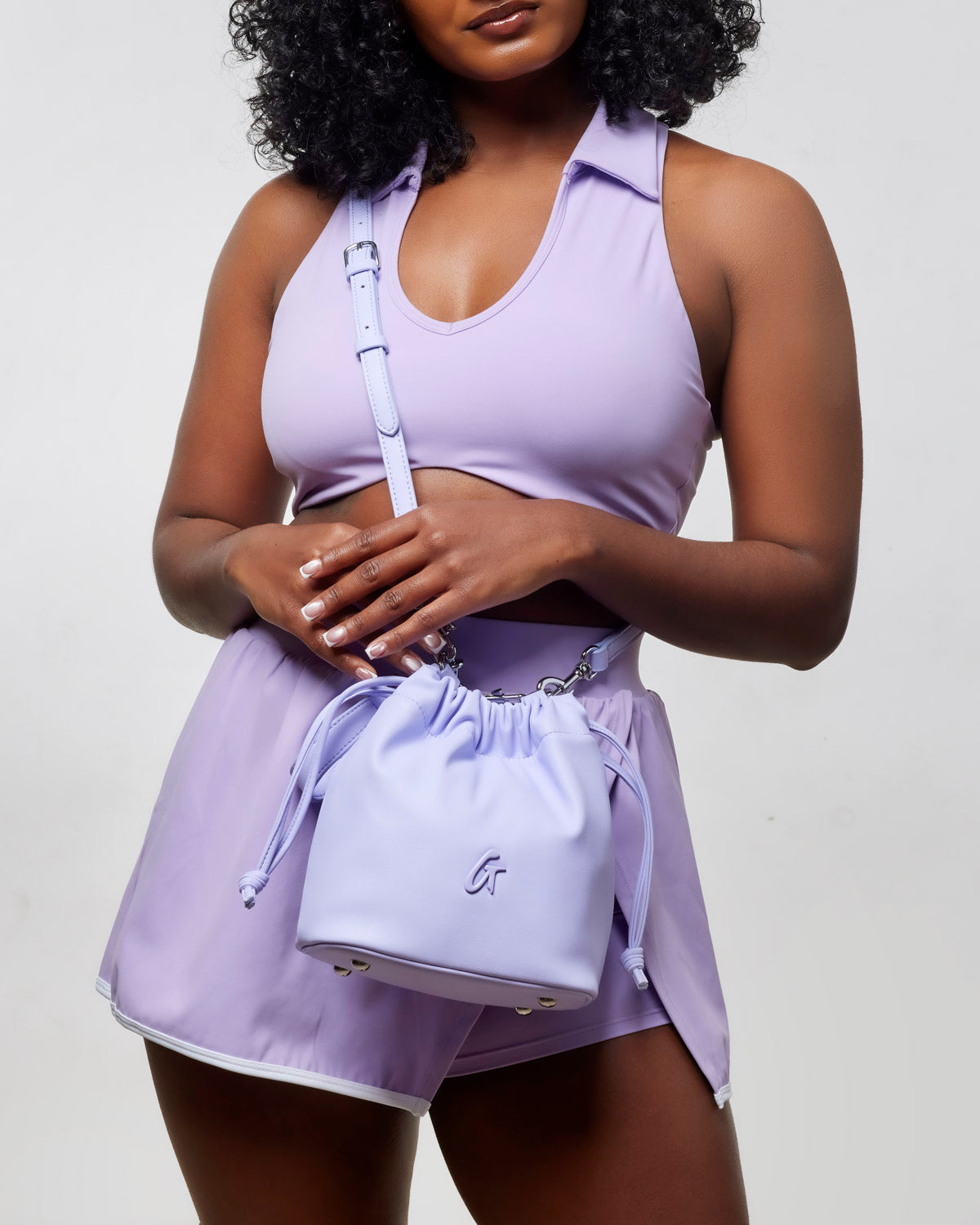 MINI DRAWSTRING BUCKET BAG - LAVENDER