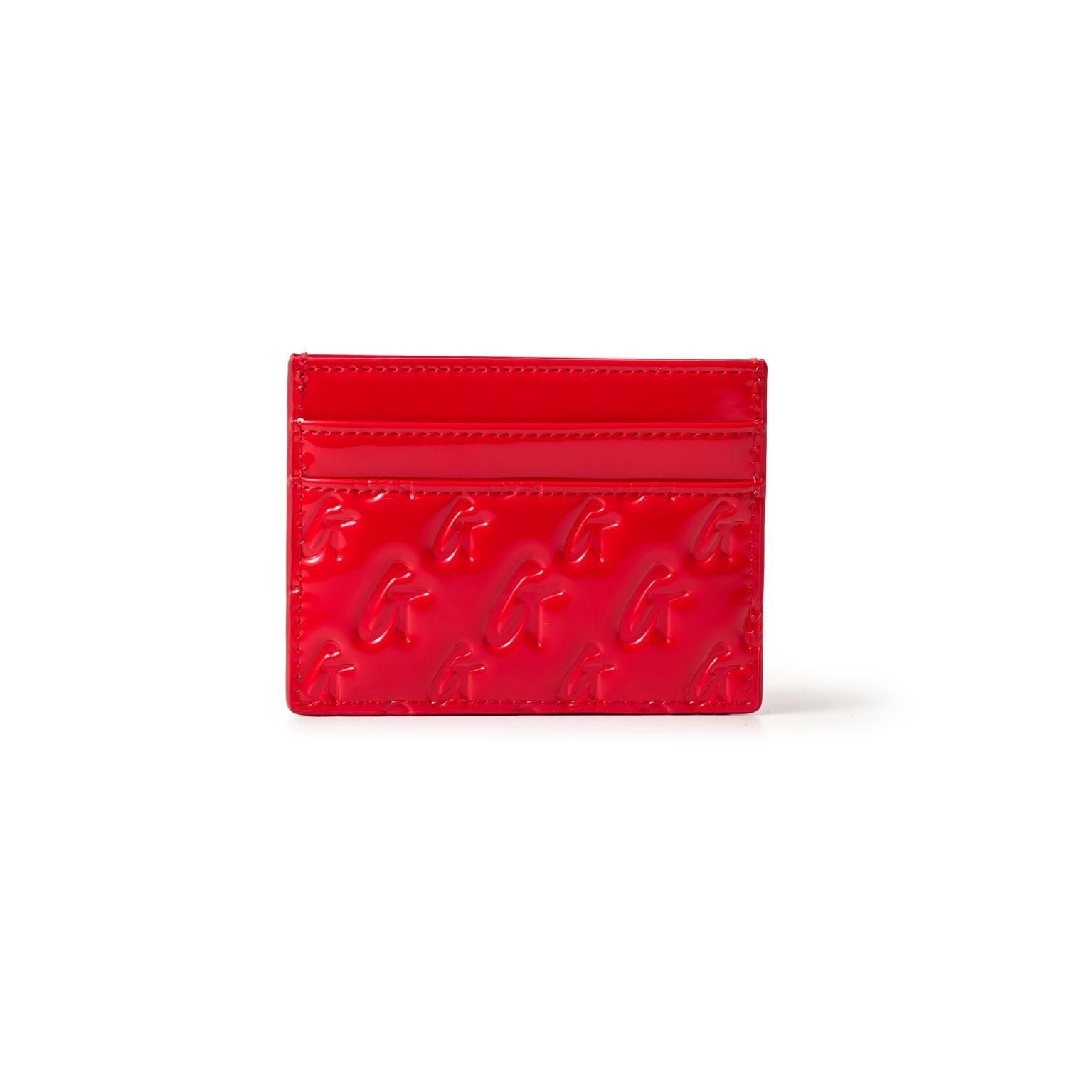 MONOGRAM  MIRROR RED CARD HOLDER