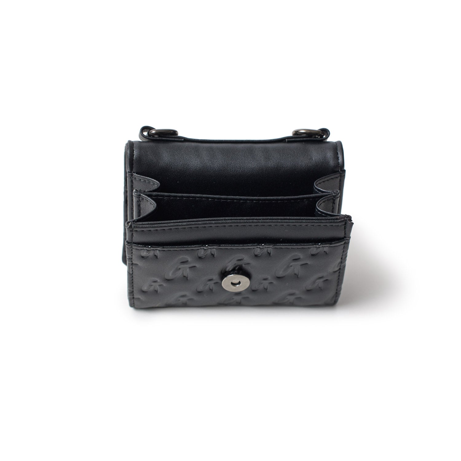 MONOGRAM GUNMETAL COMPACT WOC - BLACK