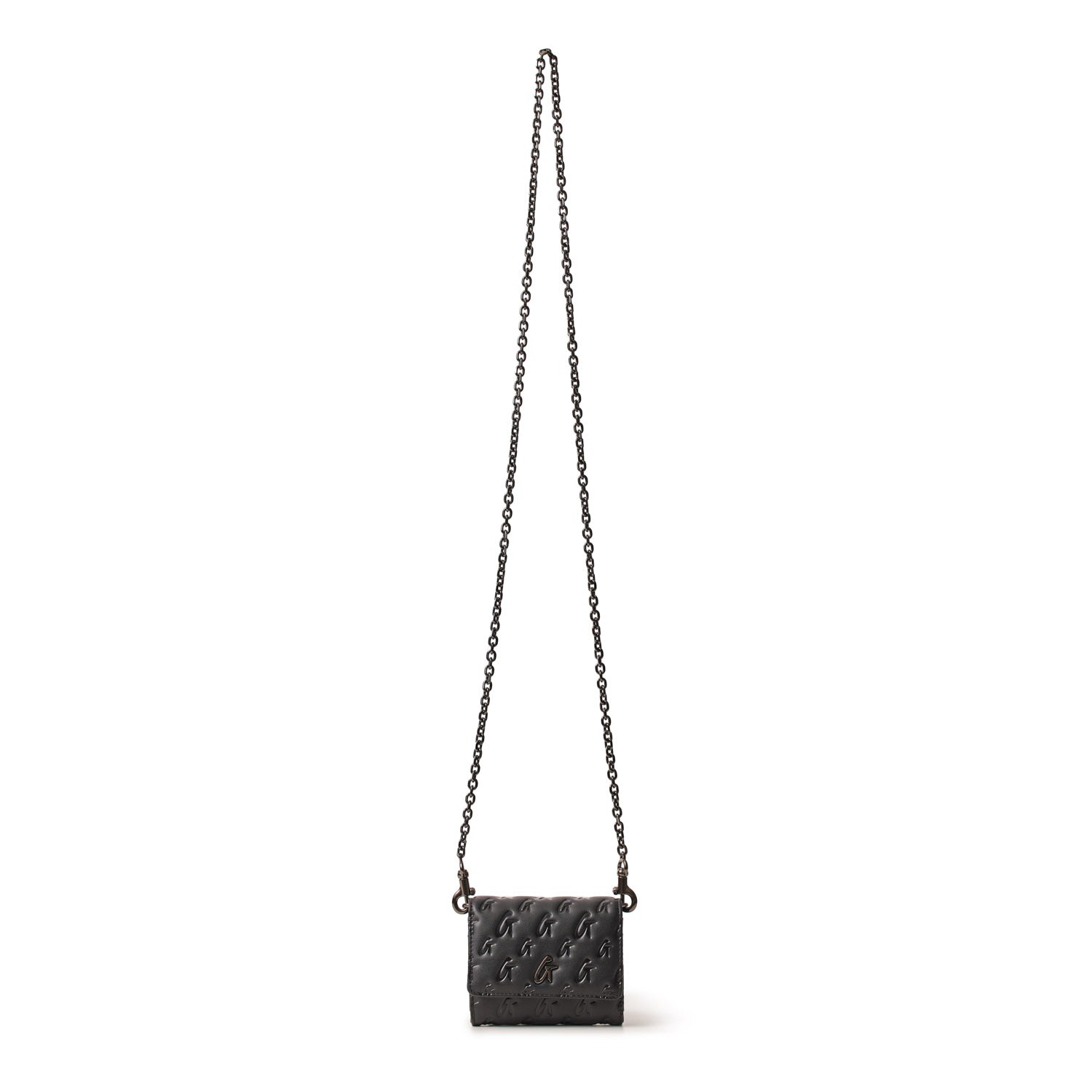 MONOGRAM GUNMETAL COMPACT WOC - BLACK