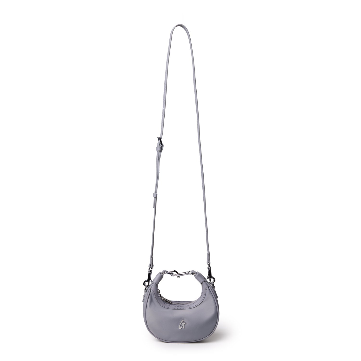 Gray Nano Nylon Hobo Bag with a sleek design and adjustable strap, perfect for casual or stylish outings.