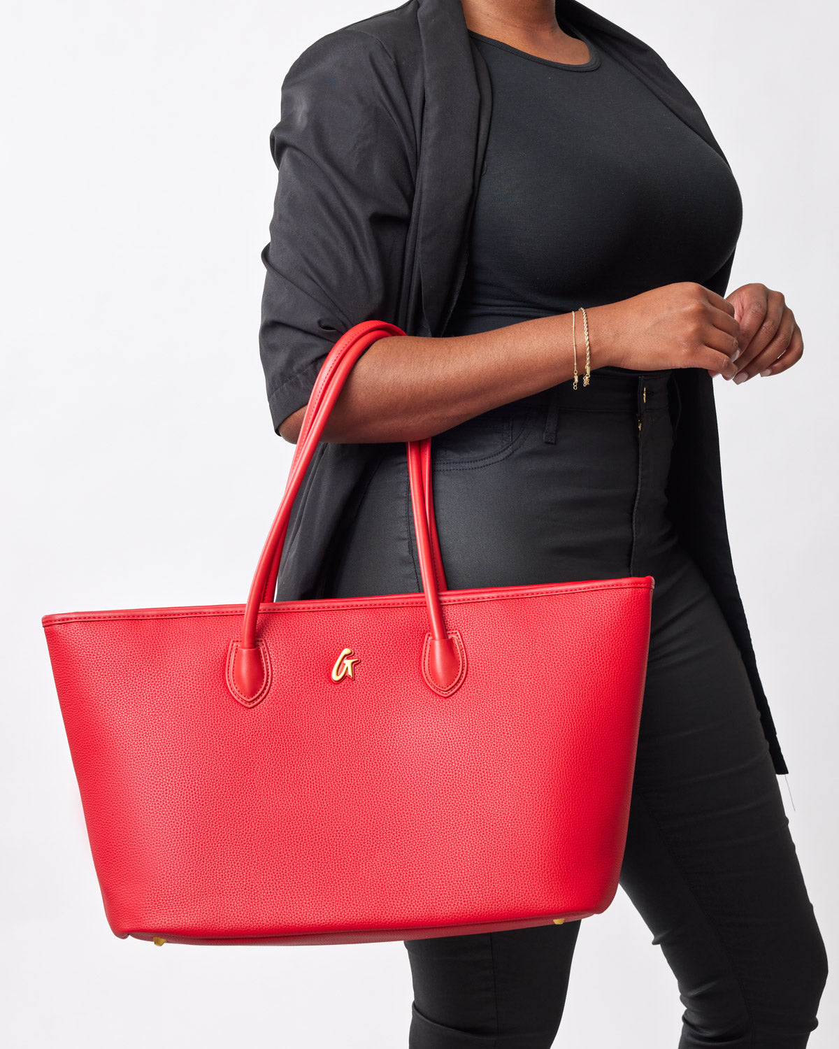 PEBBLE TOTE BAG RED