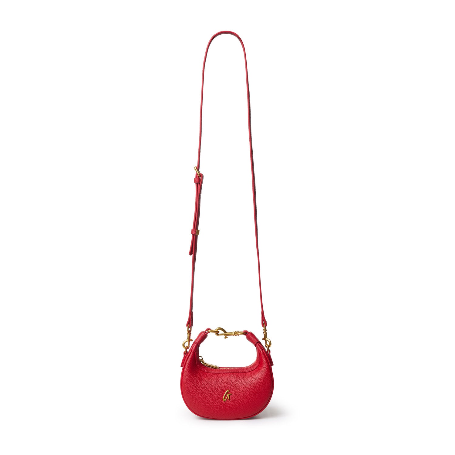 NANO PEBBLE HOBO BAG - RED