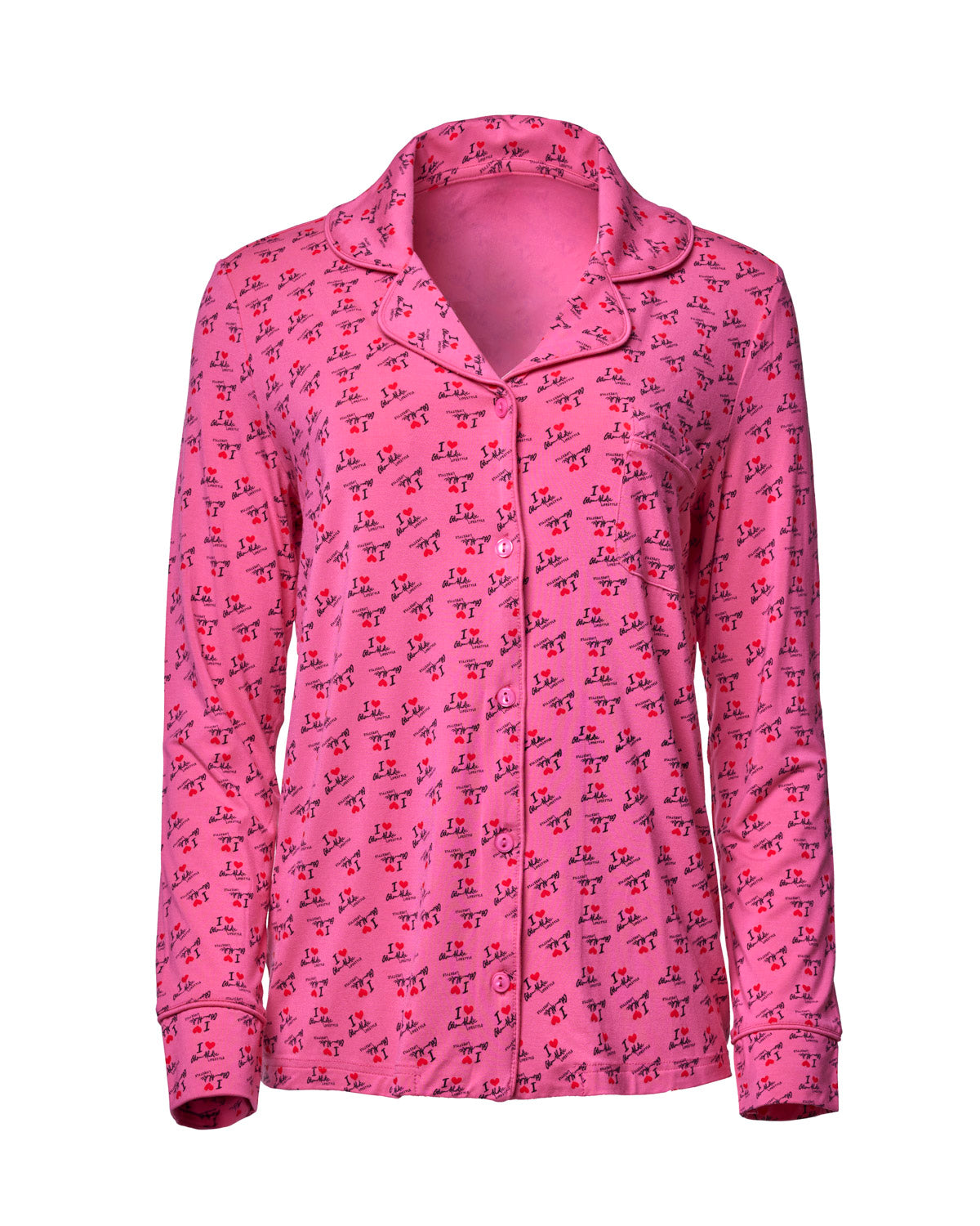 I LOVE GAL PAJAMAS LONG - HOT PINK