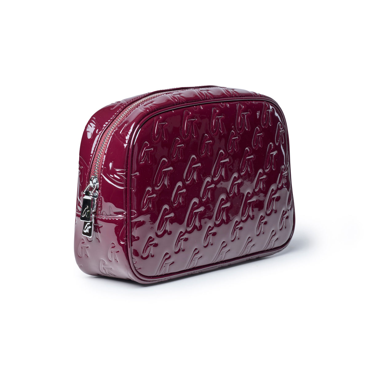 SMALL MONOGRAM TOILETRY BAG - MIRROR BURGUNDY