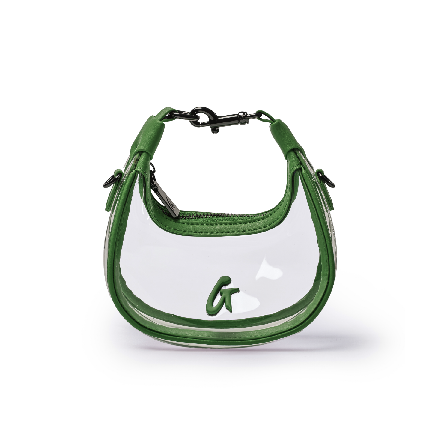 Nano Clear Hobo Bag | Green | Mini PVC Handbag for Stylish