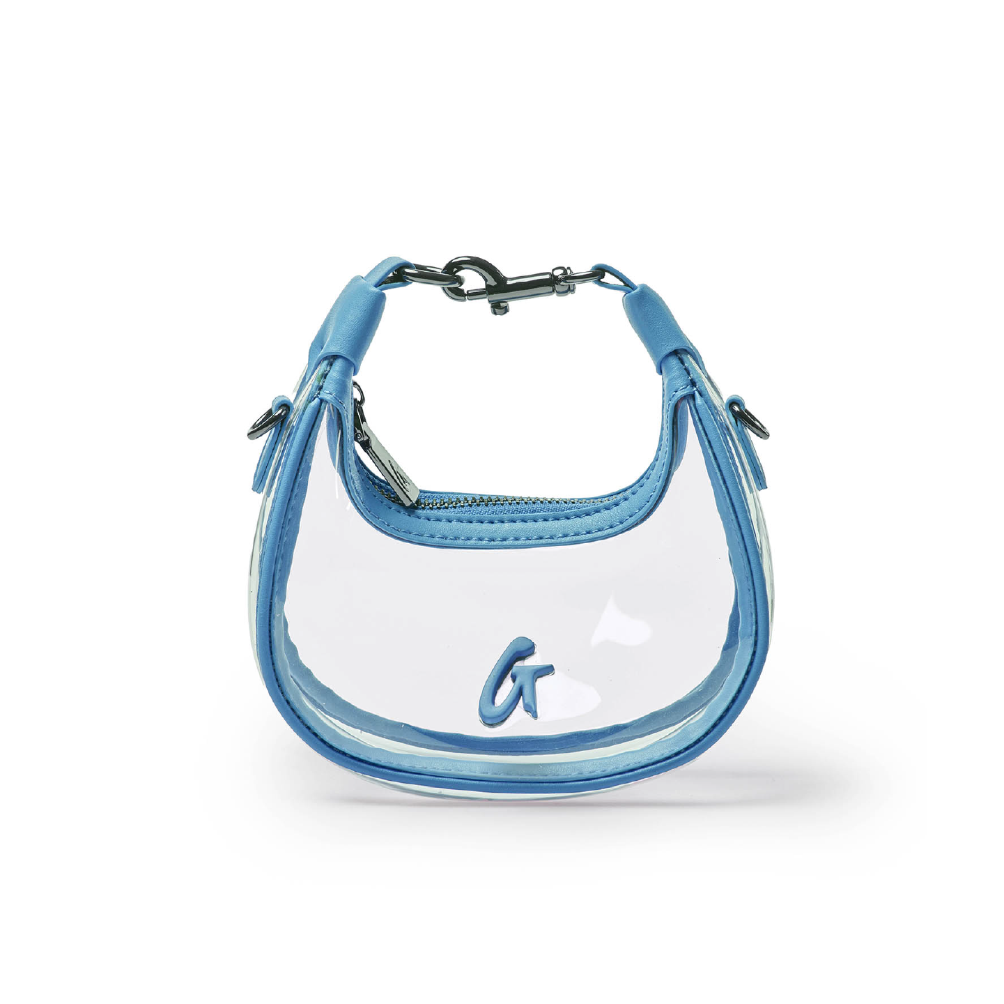 Nano Clear Hobo Bag | Honolulu Blue | Durable PVC | Sleek Crescent
