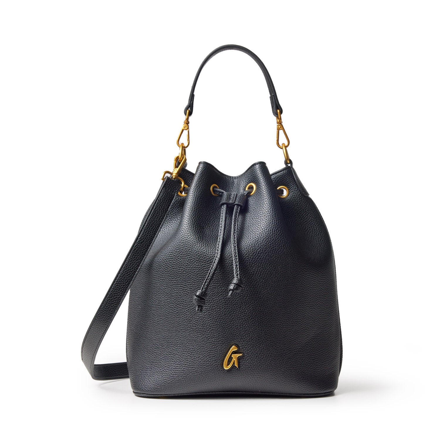 bucket style leather backpack Glam-Aholic Lifestyle | Pebble Large Bucket Bag Black