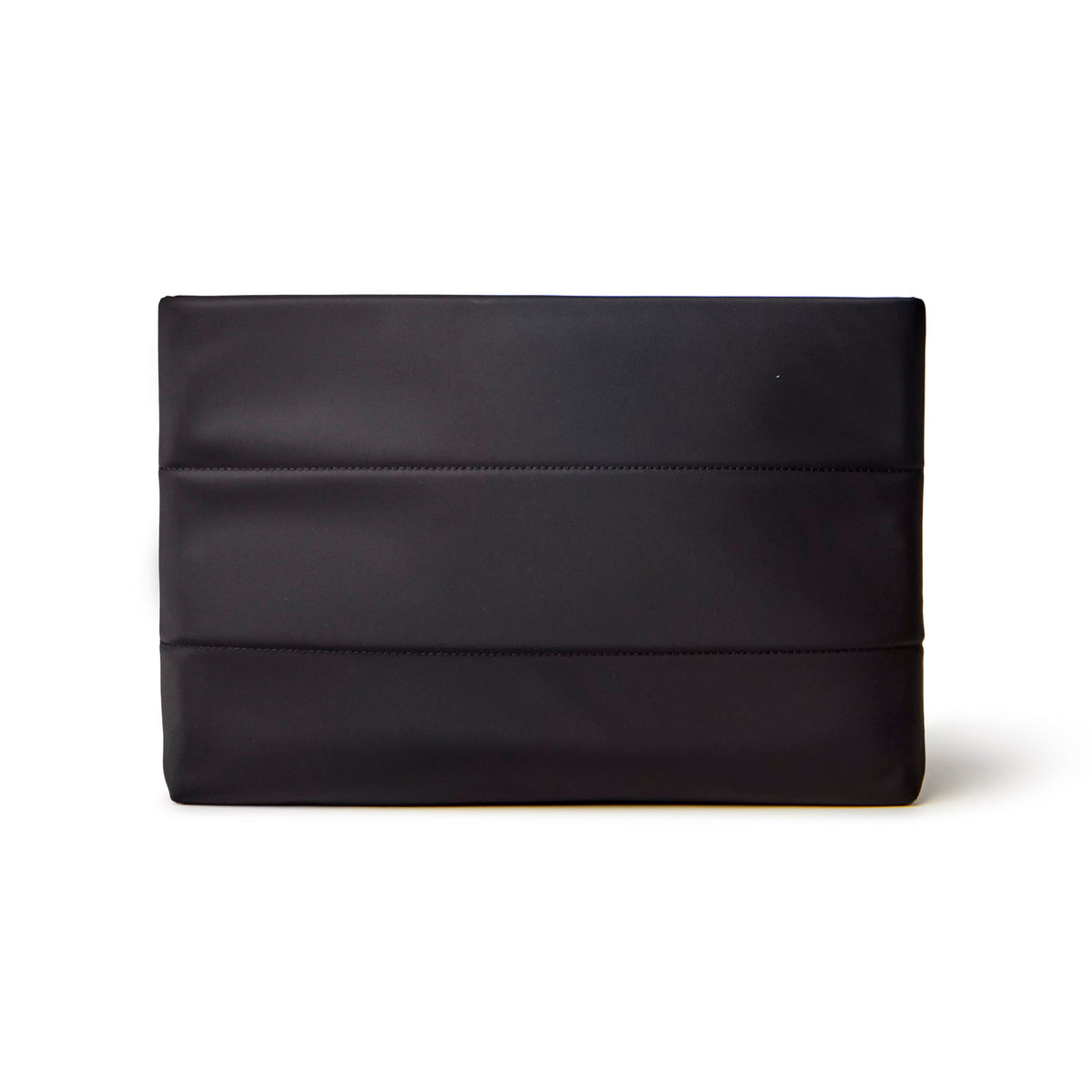 Sleek black nylon laptop sleeve with a minimalist design, perfect for protecting your device on the go.