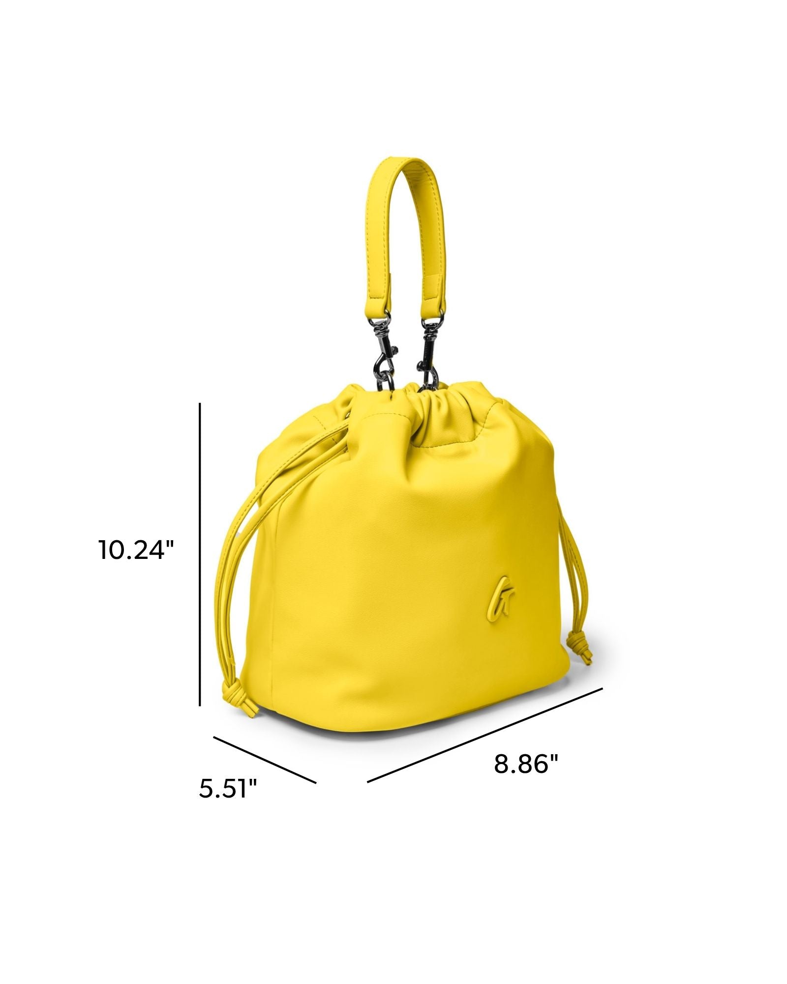 MEDIUM DRAWSTRING BUCKET BAG - YELLOW