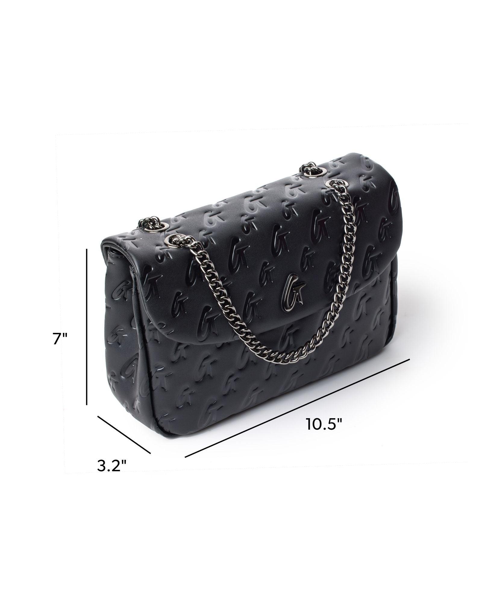 MEDIUM MONOGRAM FLAP BAG - BLACK